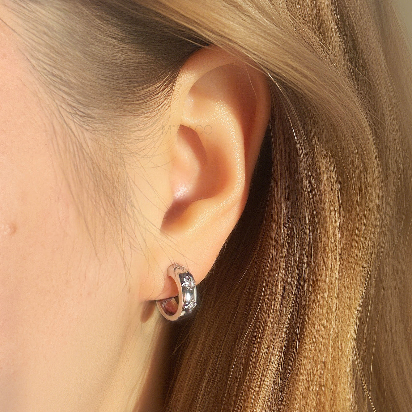 Star Crystal CZ Hoop Clip-On Earrings – Coil Back, Gold or Silver
