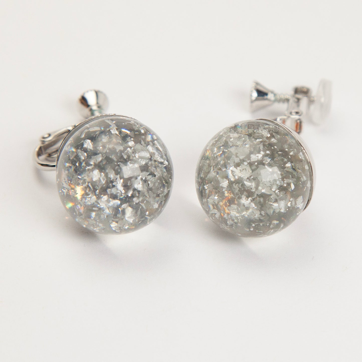 Gold Flake & Silver Sparkle Lollipop Clip-On Earrings – Screw Back