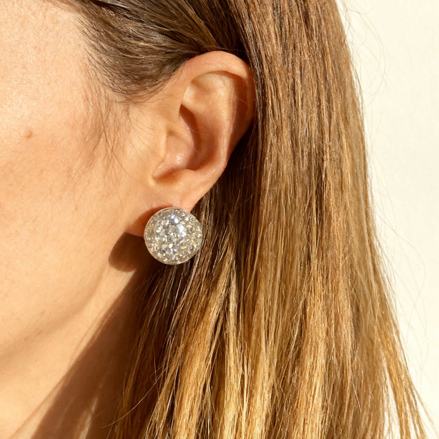 Gold Flake & Silver Sparkle Lollipop Clip-On Earrings – Screw Back