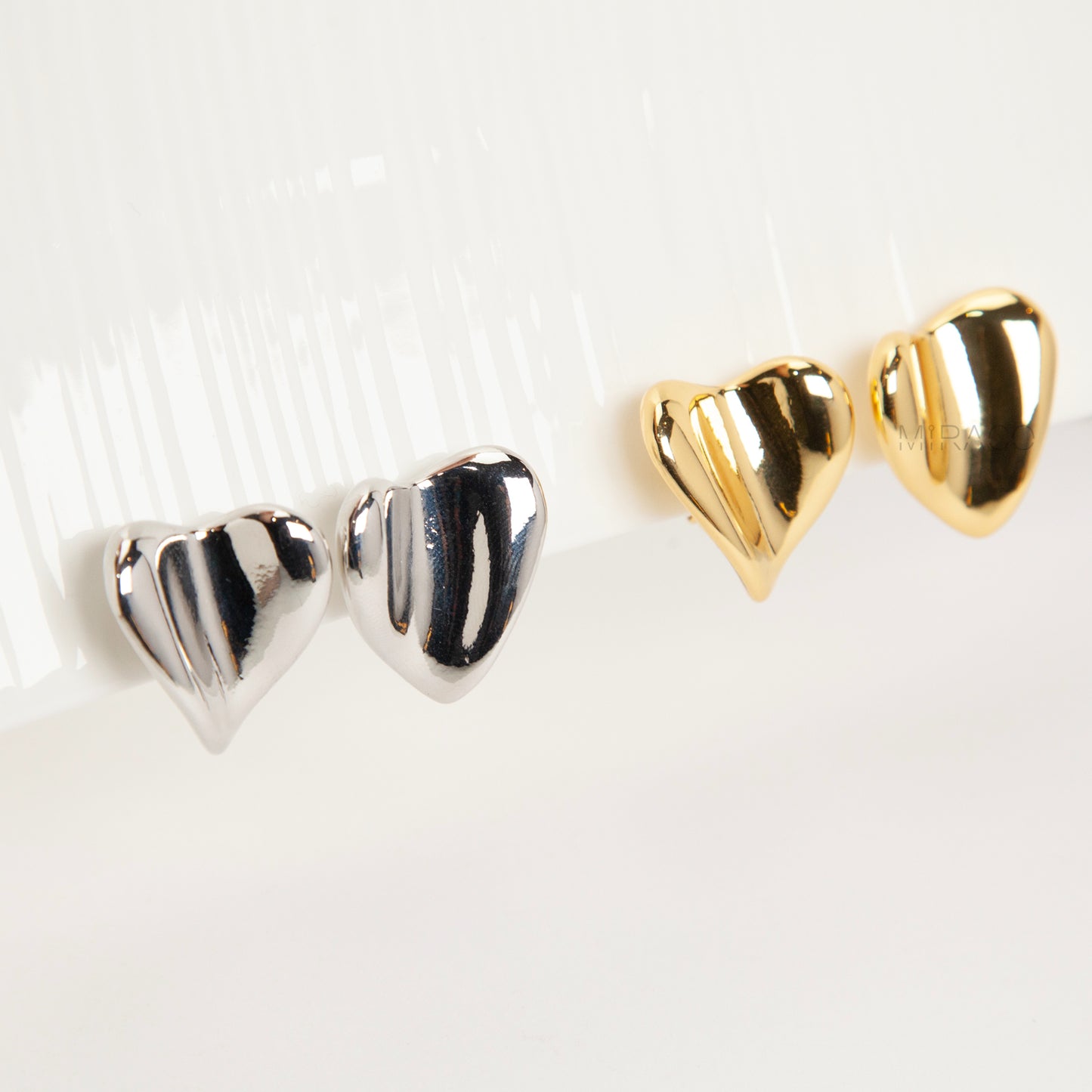 Heart Stud Clip-On Earrings – Screw Back Non-Pierced Earrings