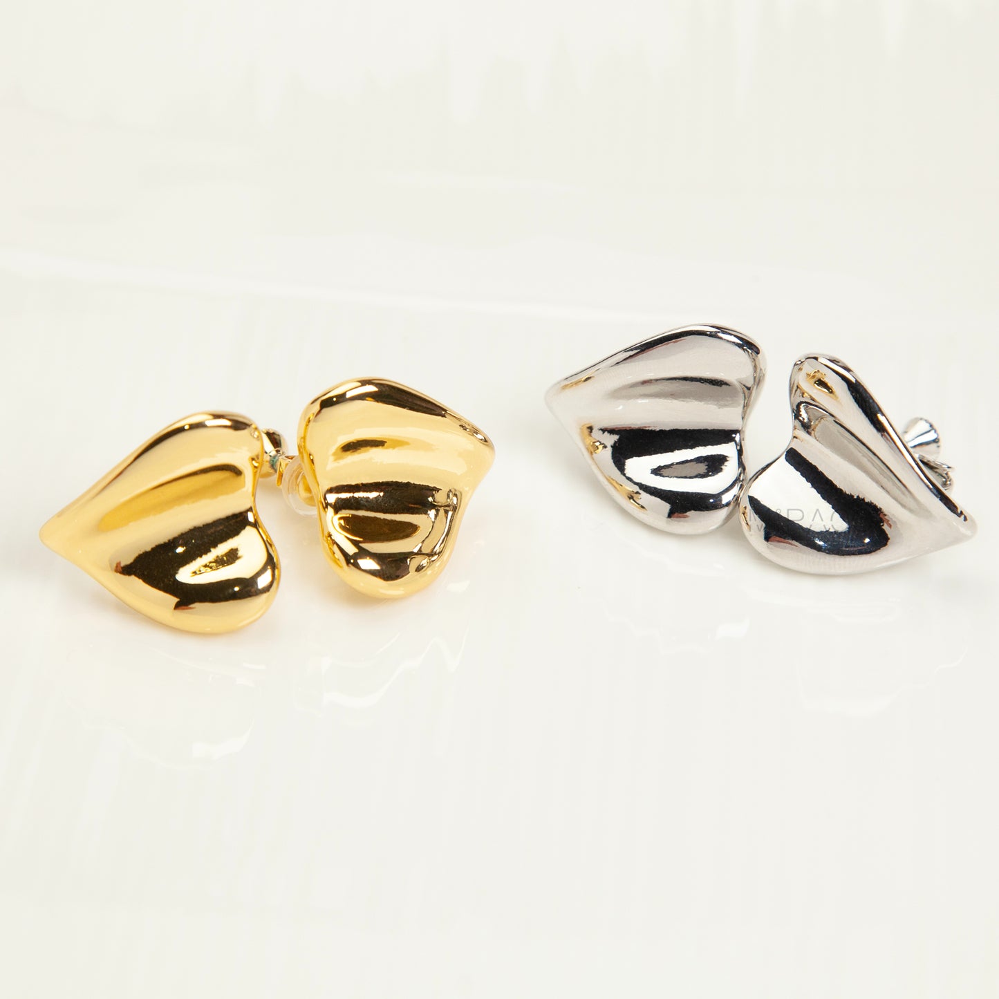 Heart Stud Clip-On Earrings – Screw Back Non-Pierced Earrings