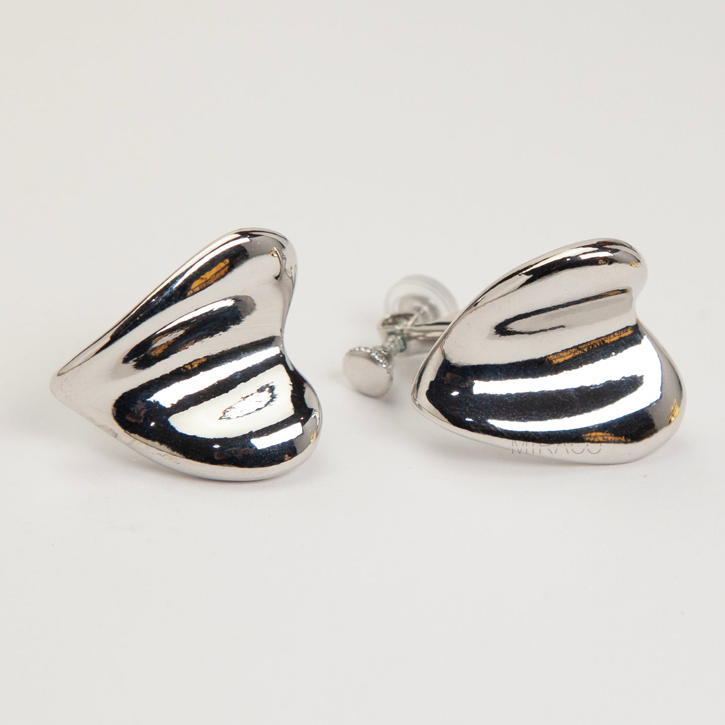 Heart Stud Clip-On Earrings – Screw Back Non-Pierced Earrings