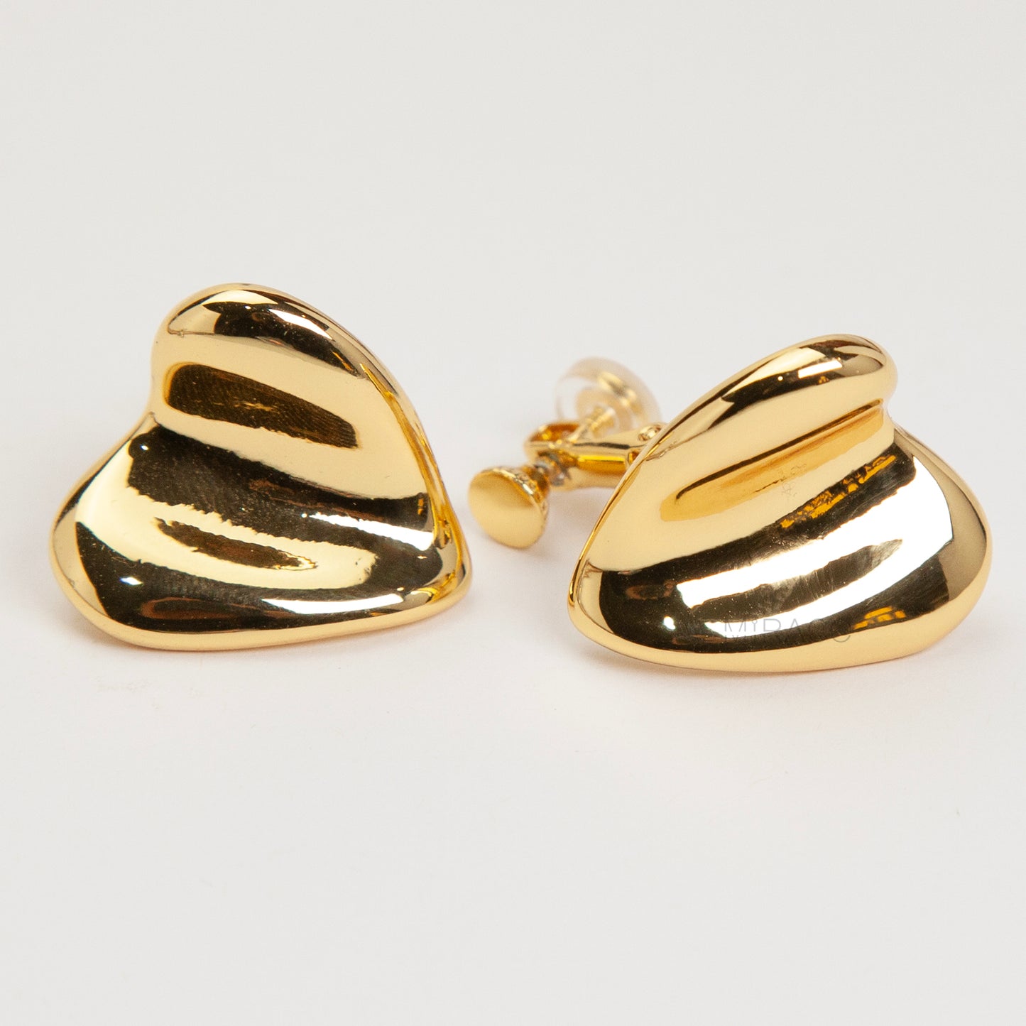 Heart Stud Clip-On Earrings – Screw Back Non-Pierced Earrings