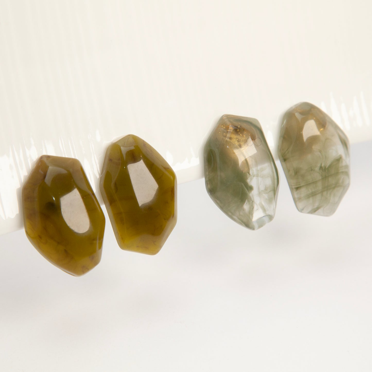 Chunky Stone Clip-On Earrings – Resin Stud Earrings