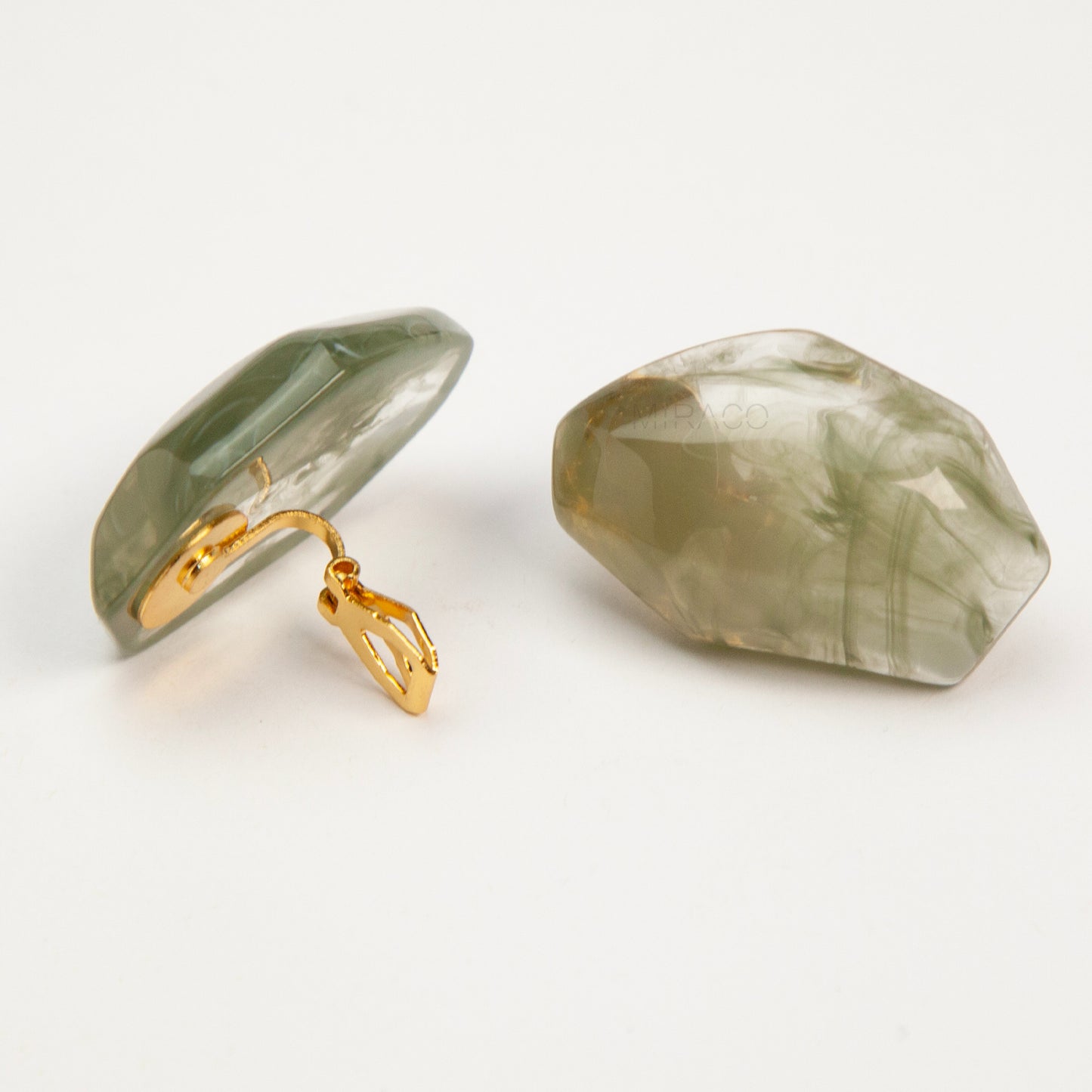 Chunky Stone Clip-On Earrings – Resin Stud Earrings