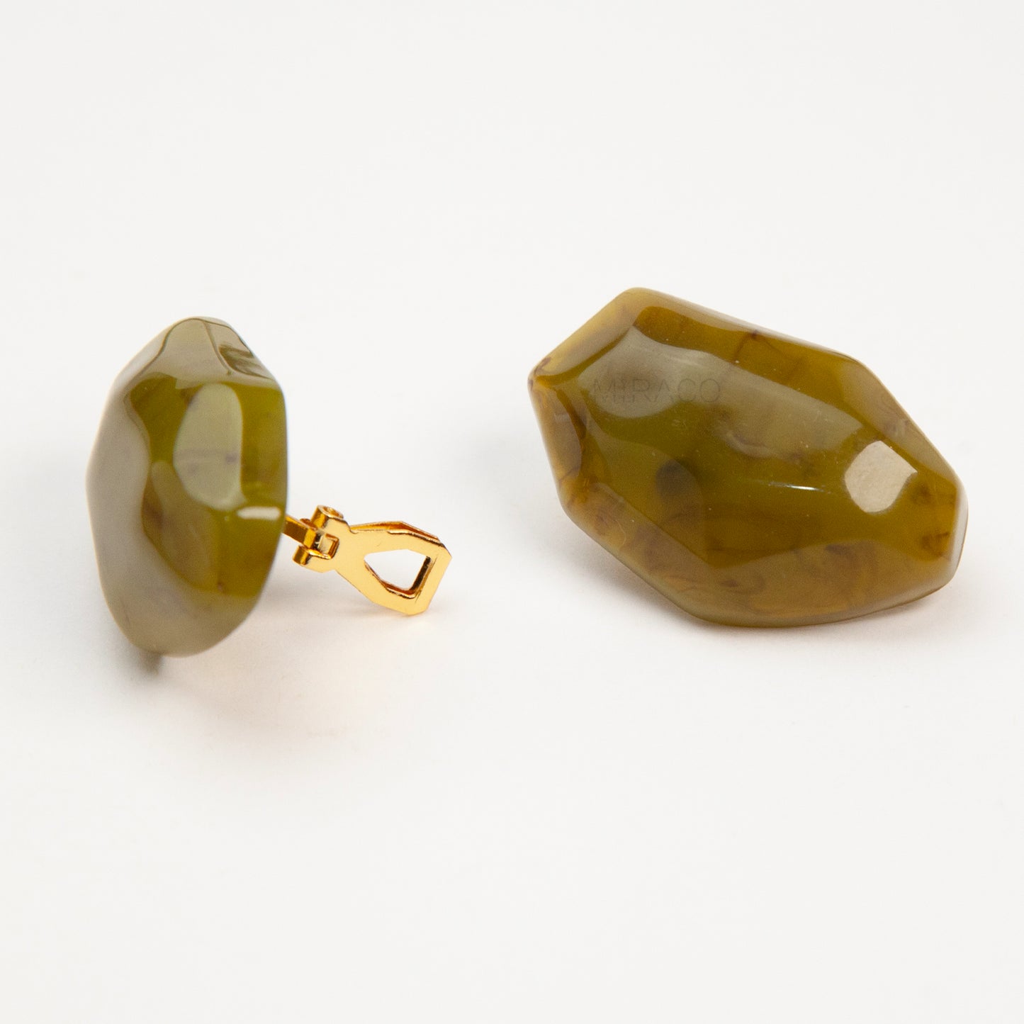 Chunky Stone Clip-On Earrings – Resin Stud Earrings