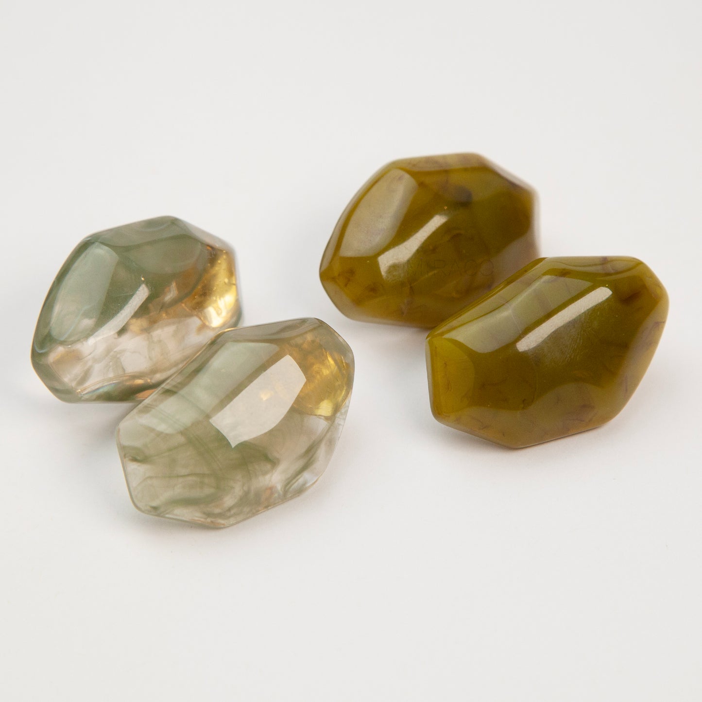 Chunky Stone Clip-On Earrings – Resin Stud Earrings