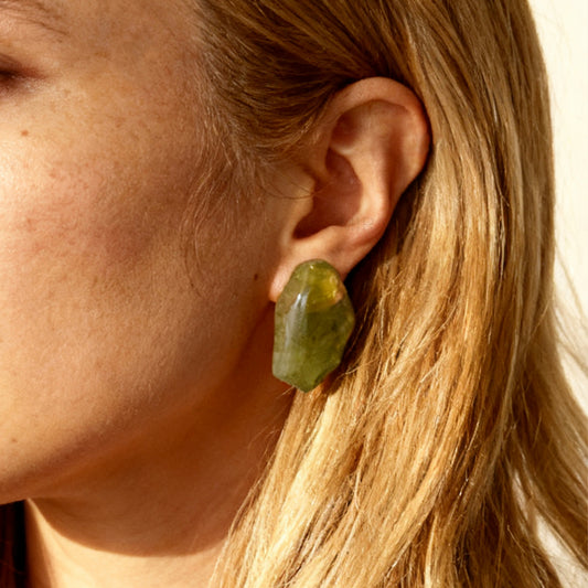 Chunky Stone Clip-On Earrings – Resin Stud Earrings