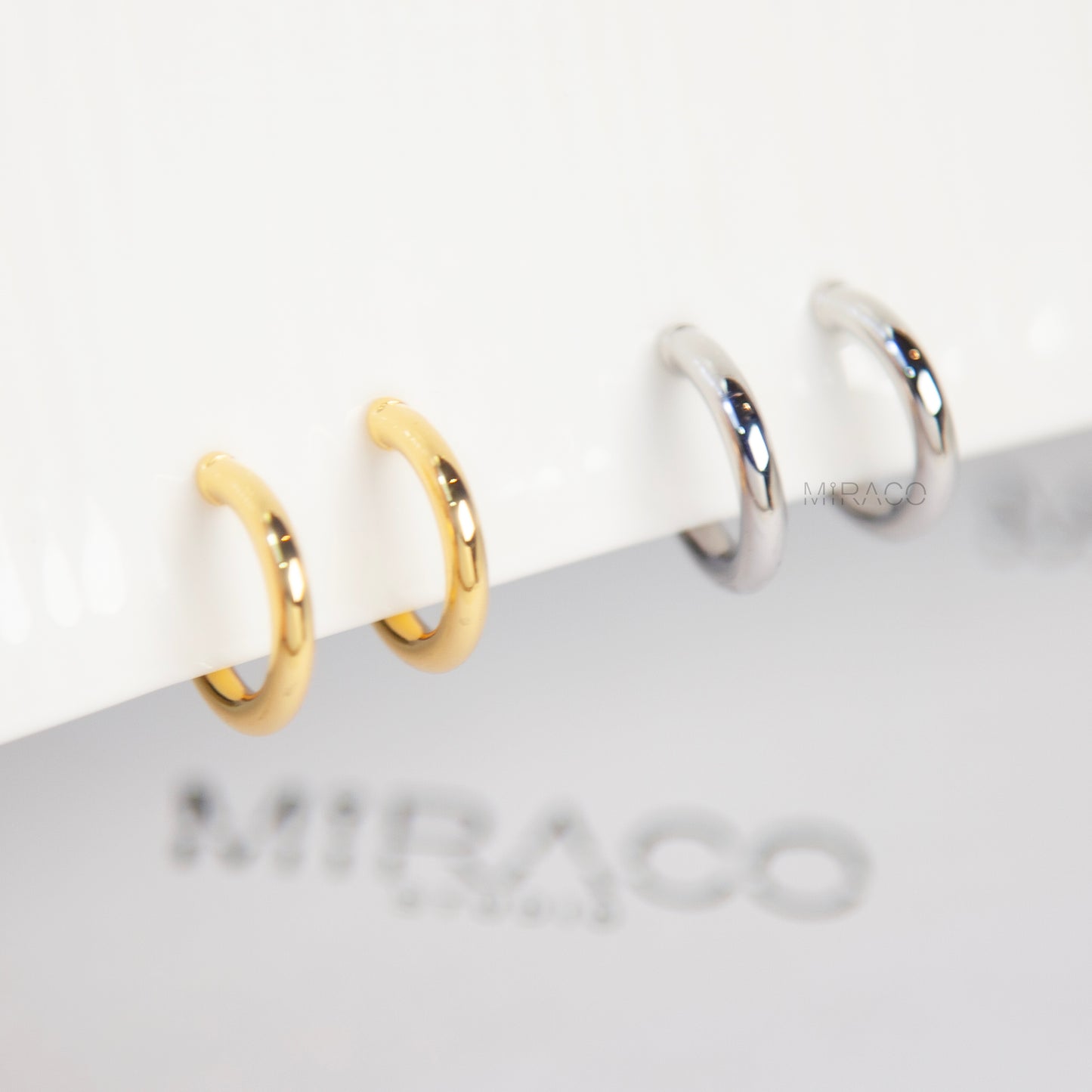 10mm Clip-On Hoop Earrings – Gold or Silver Finish
