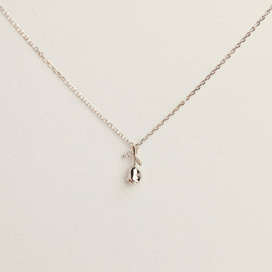925 Sterling Silver Rose Necklace, Dainty CZ Rose Necklace, Rose Flower Necklace, Minimalist Plant Necklace, Rose Pendant, Valentines Day Gift Forever Love