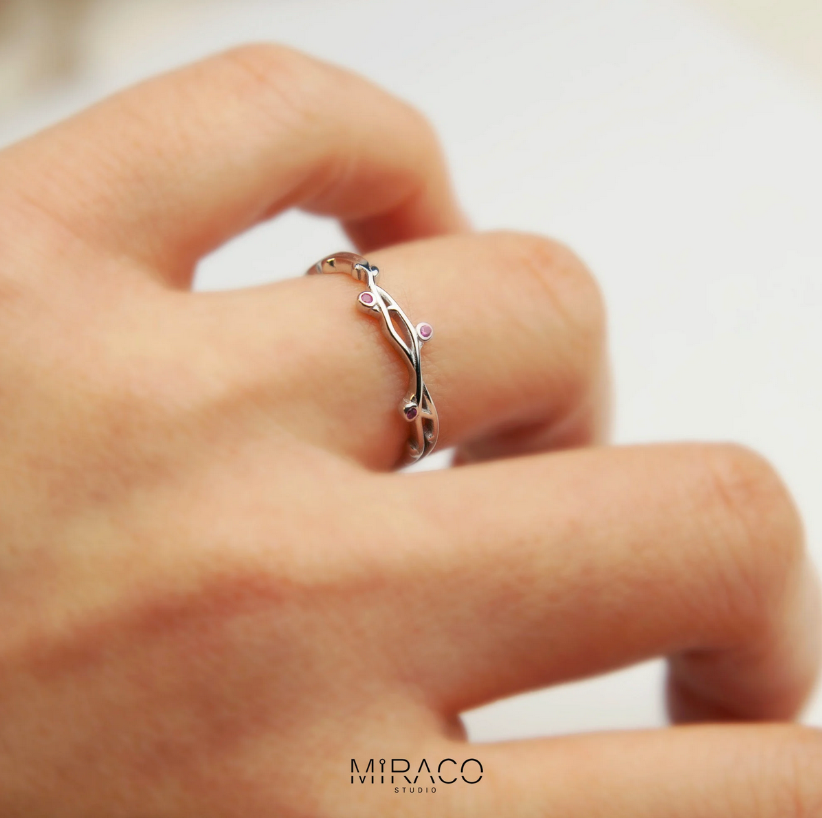 925 Sterling Silver Vine Ring, Gold Plated Open Ring, Wreath Ring, Plant Leaf Rings, Branch Ring