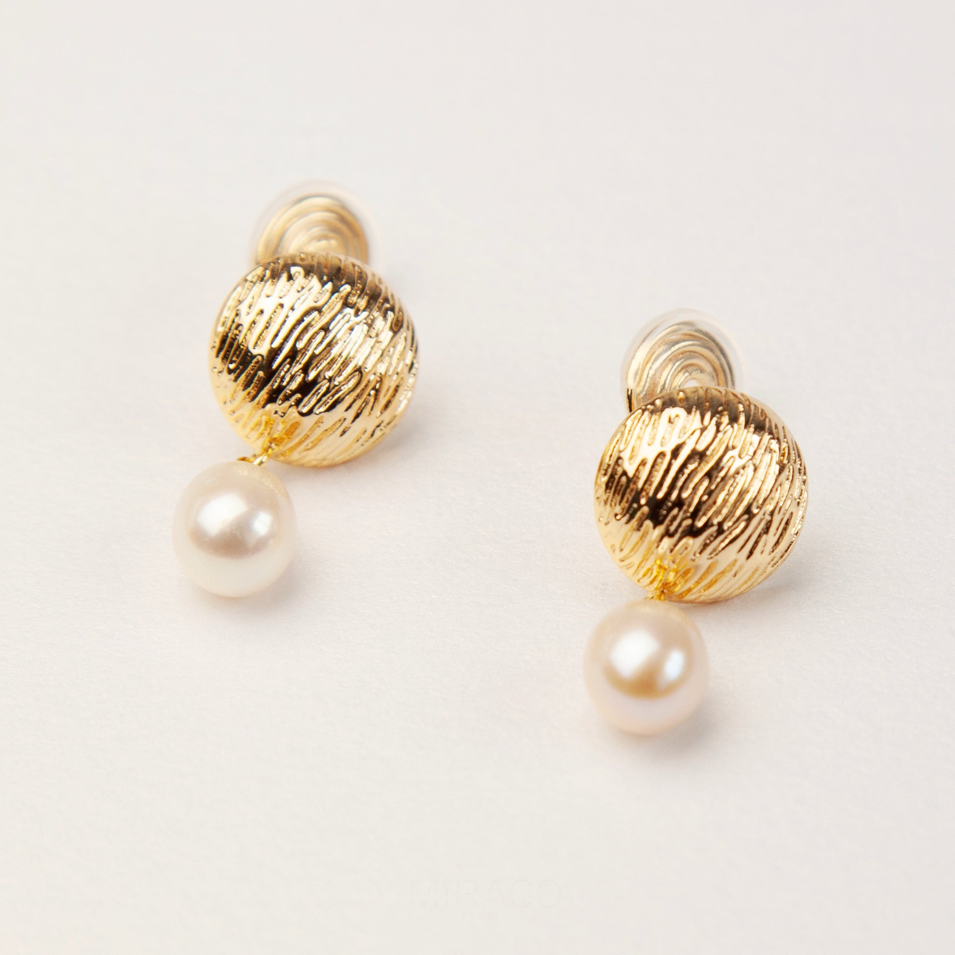 Clip On Dangle Drop Pearls Earrings, Non Pierced Dangle Earrings With Freshwater Pearls, Drop White Pearls Ear Clips with Gold Studs