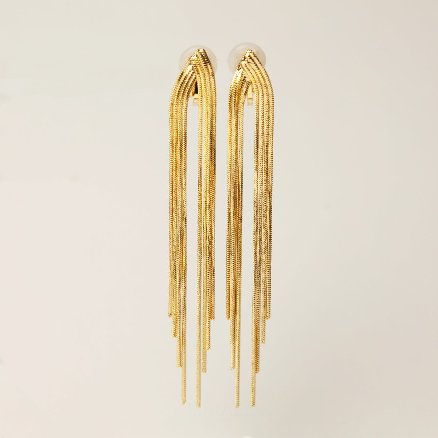 Clip On Dangle Drop Tassel Earrings, Mini-Clip Waterfall Fringe Earrings, Minimal Dangle Drop Non-Pierced Long Chain Earring Gold or Silver