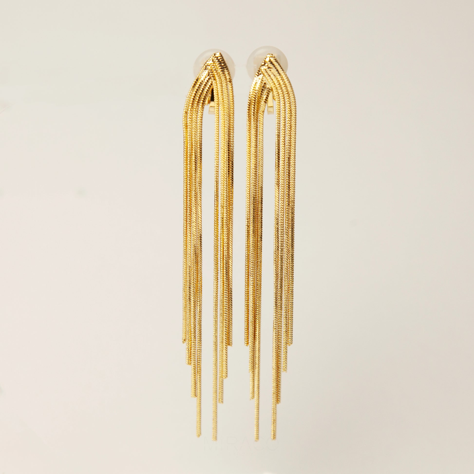 Clip On Dangle Drop Tassel Earrings, Mini-Clip Waterfall Fringe Earrings, Minimal Dangle Drop Non-Pierced Long Chain Earring Gold or Silver