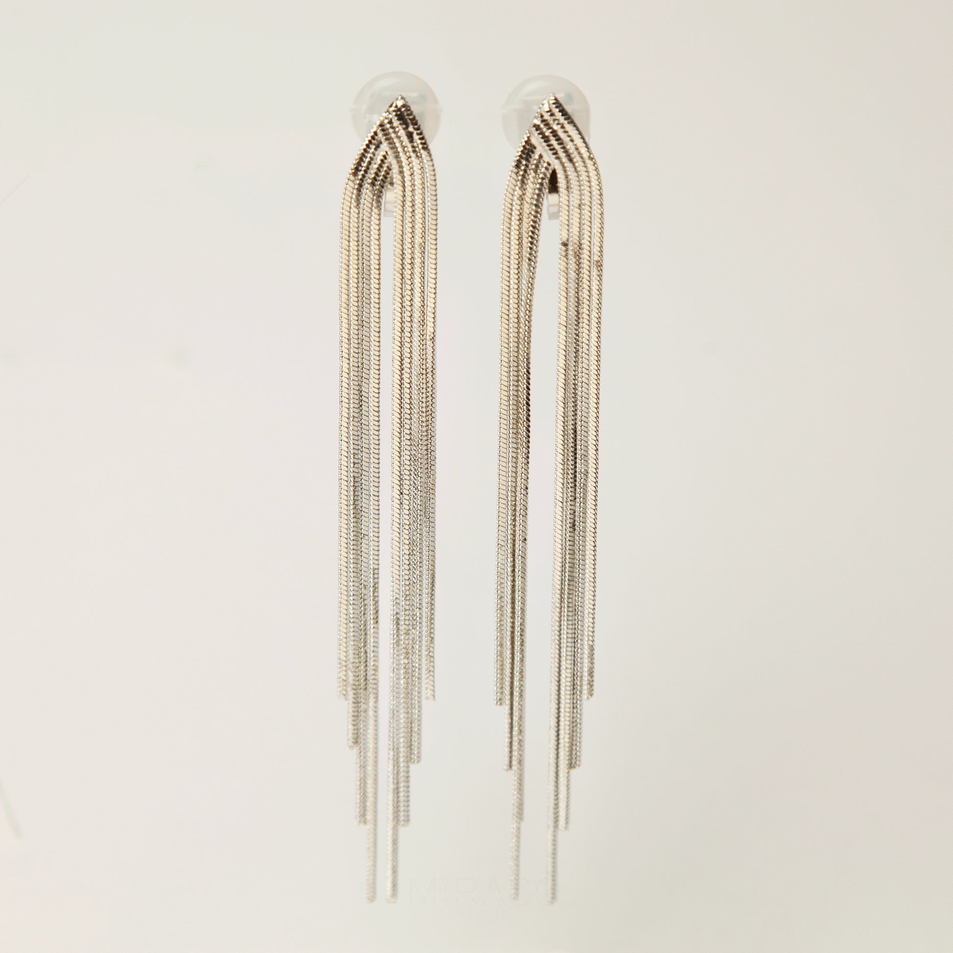 Clip On Dangle Drop Tassel Earrings, Mini-Clip Waterfall Fringe Earrings, Minimal Dangle Drop Non-Pierced Long Chain Earring Gold or Silver