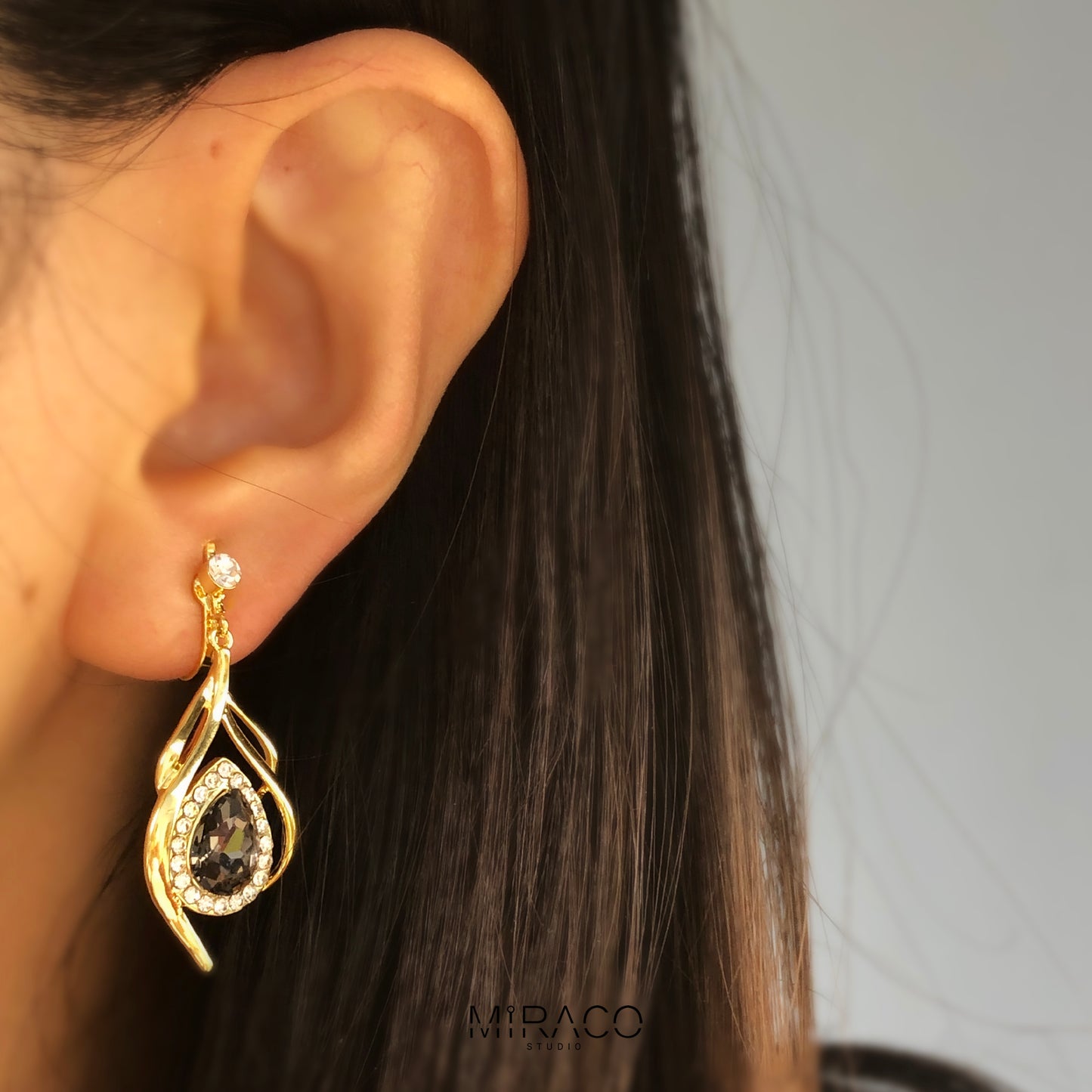 Clip On Diamond Earrings, Mini-Clip Dangle Earrings