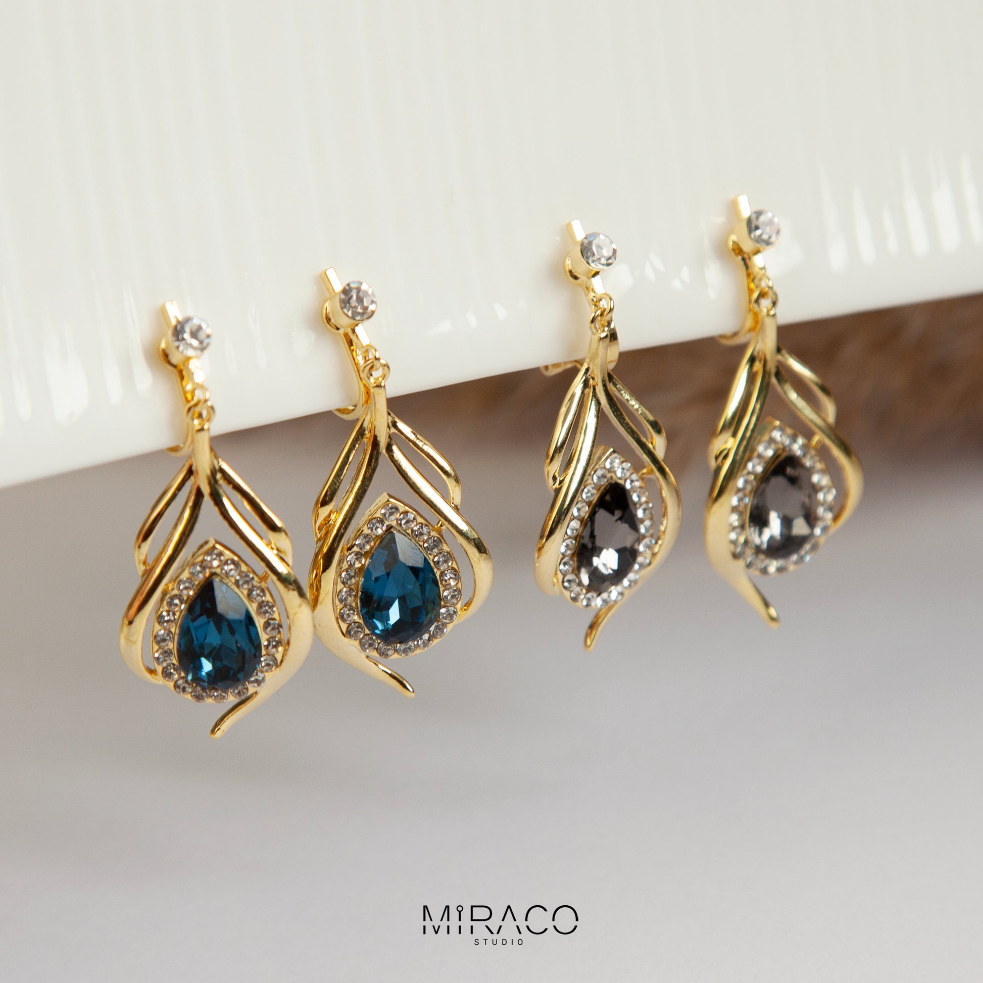 Clip On Diamond Earrings, Mini-Clip Dangle Earrings