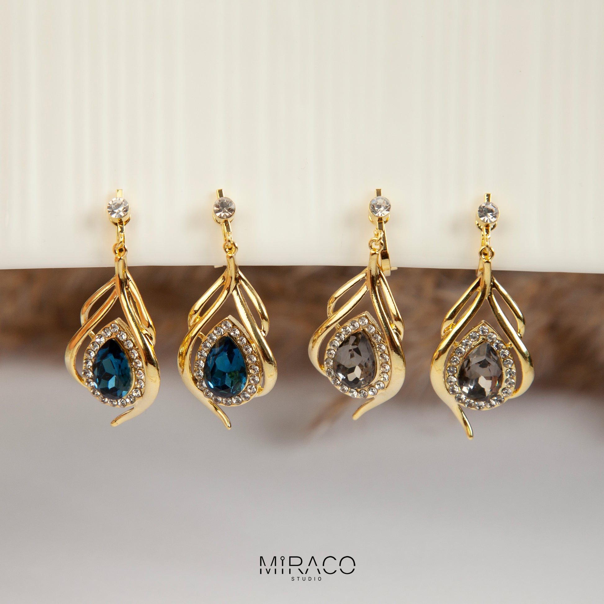 Clip On Diamond Earrings, Mini-Clip Dangle Earrings