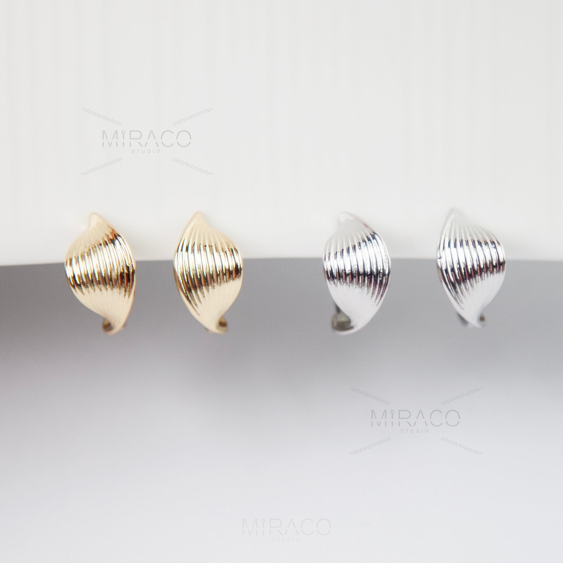 Coil Back U Clip On Gold or Sillver Huggie Hoops, Metal Hoop Earrings Ear Clips, Non Pierced Earrings