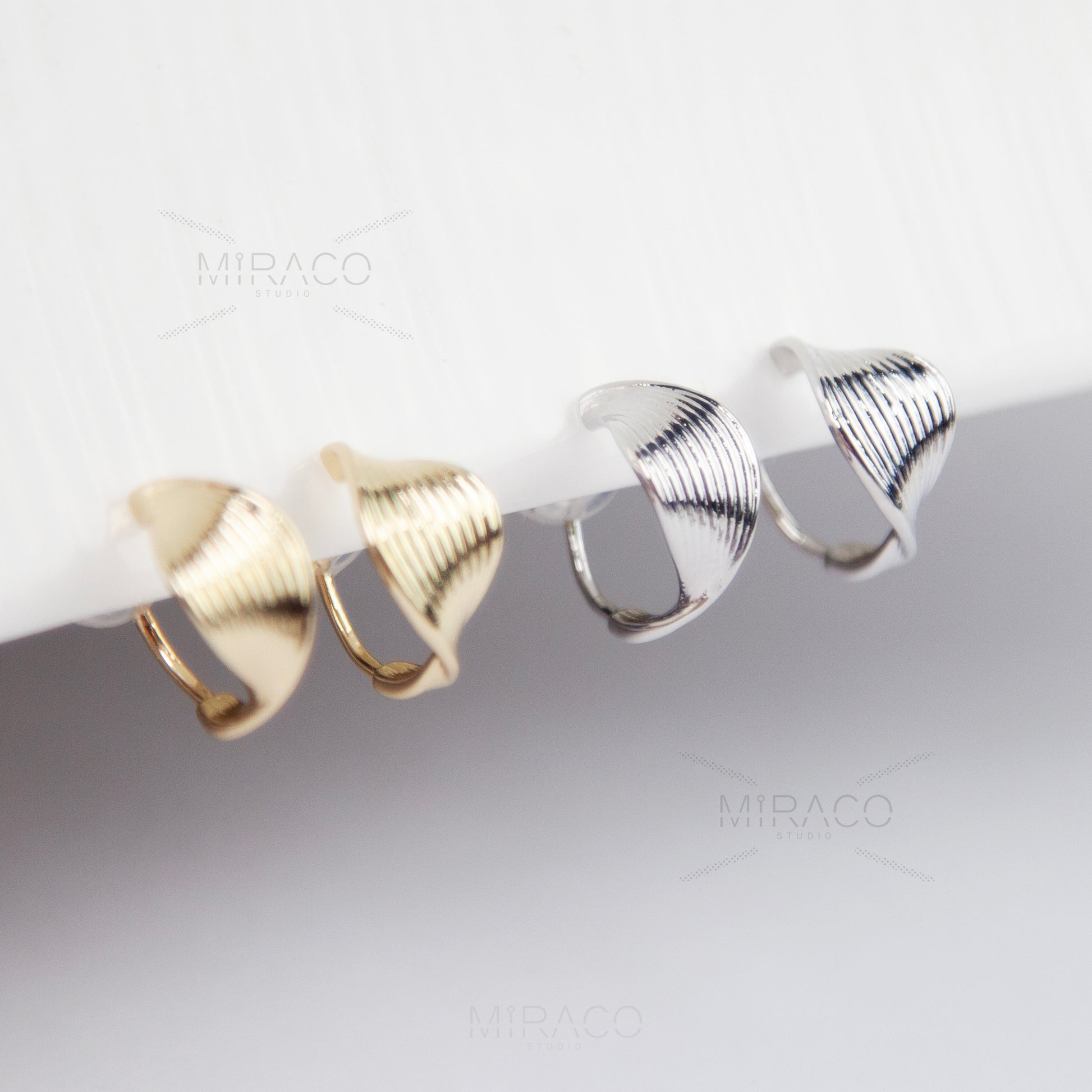 Coil Back U Clip On Gold or Sillver Huggie Hoops, Metal Hoop Earrings Ear Clips, Non Pierced Earrings