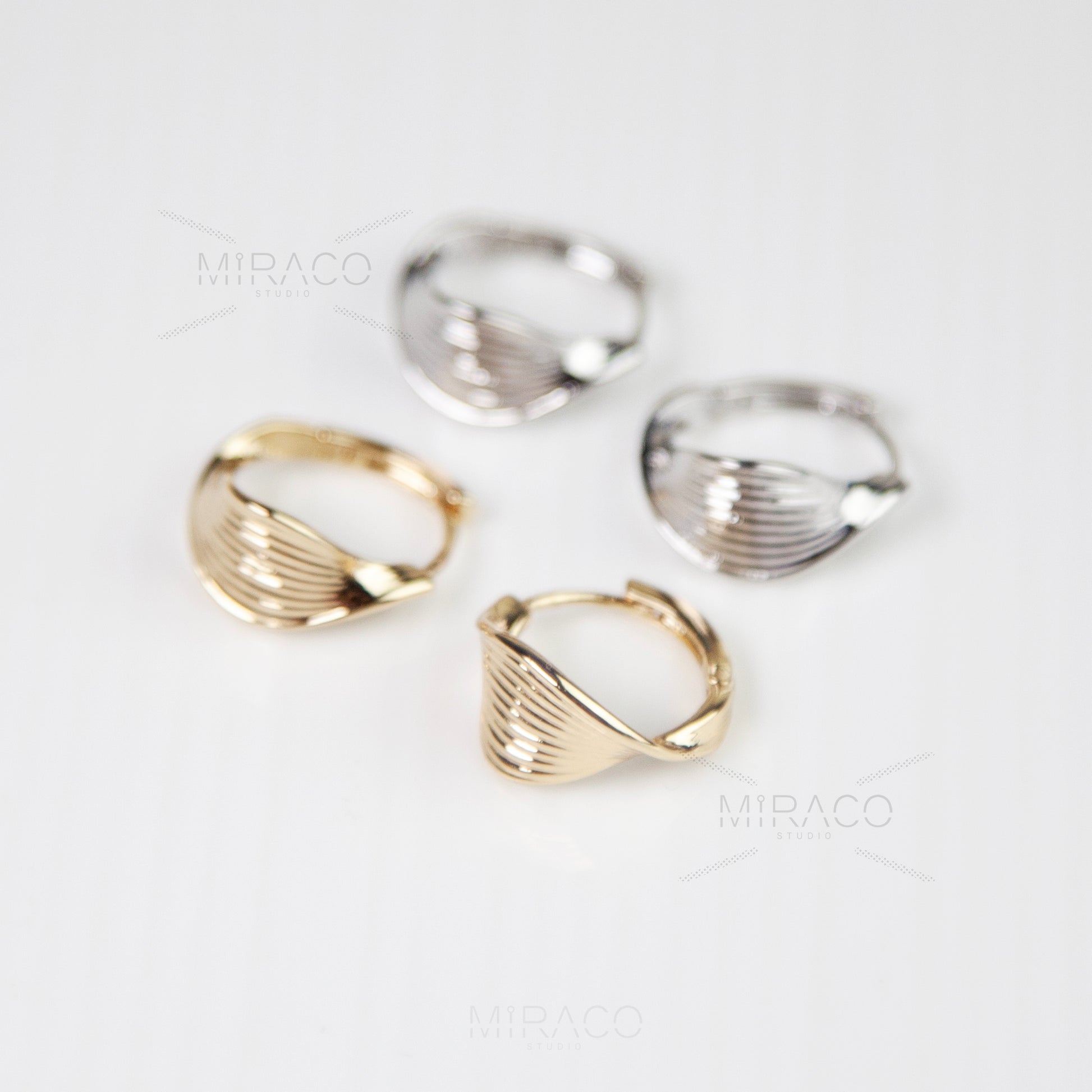 Coil Back U Clip On Gold or Sillver Huggie Hoops, Metal Hoop Earrings Ear Clips, Non Pierced Earrings