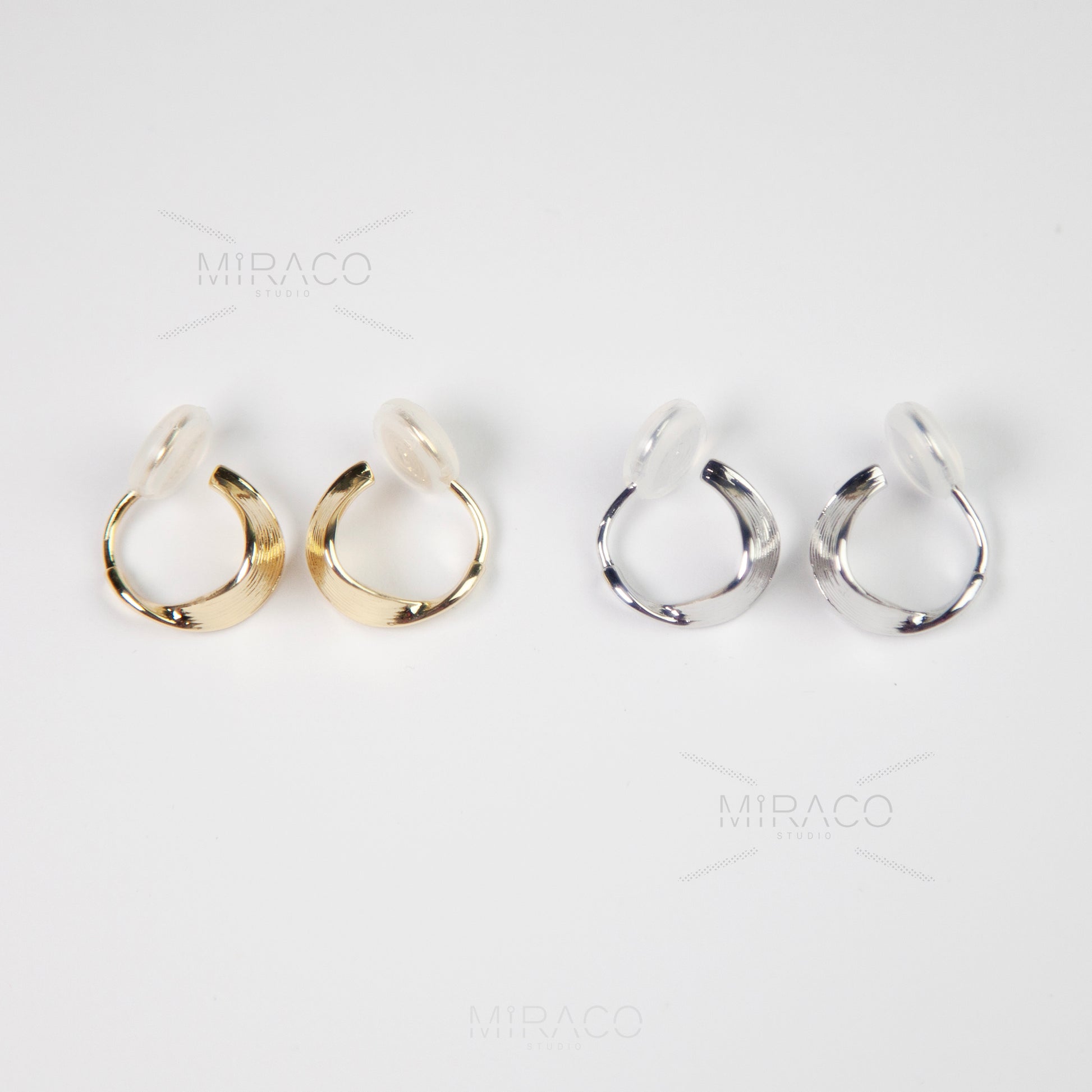 Coil Back U Clip On Gold or Sillver Huggie Hoops, Metal Hoop Earrings Ear Clips, Non Pierced Earrings
