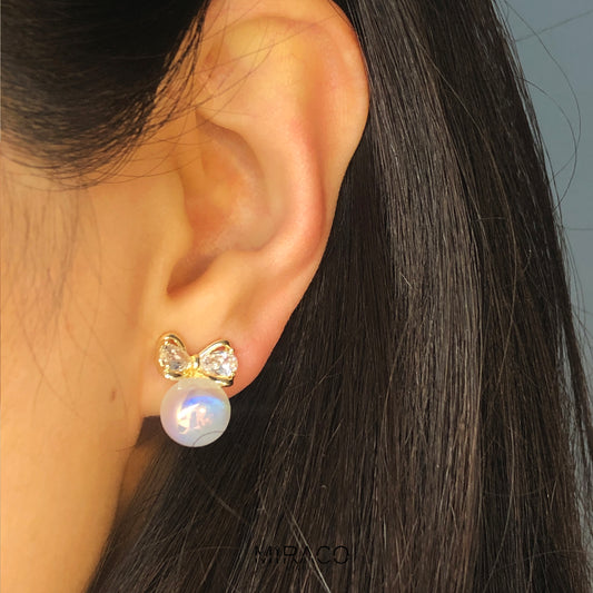 Colourful Large Pearls Earrings, Non-Pierced Pearls for Women, Elegant Sparkle Bridal jewellery