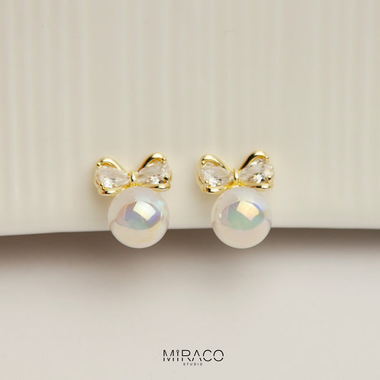 Colourful Large Pearls Earrings, Non-Pierced Pearls for Women, Elegant Sparkle Bridal jewellery