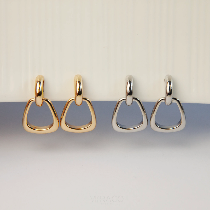 Dangle Drop Statement Earrings, Minimal Drop Non-Pierced Earrings Gold or Silver Colour