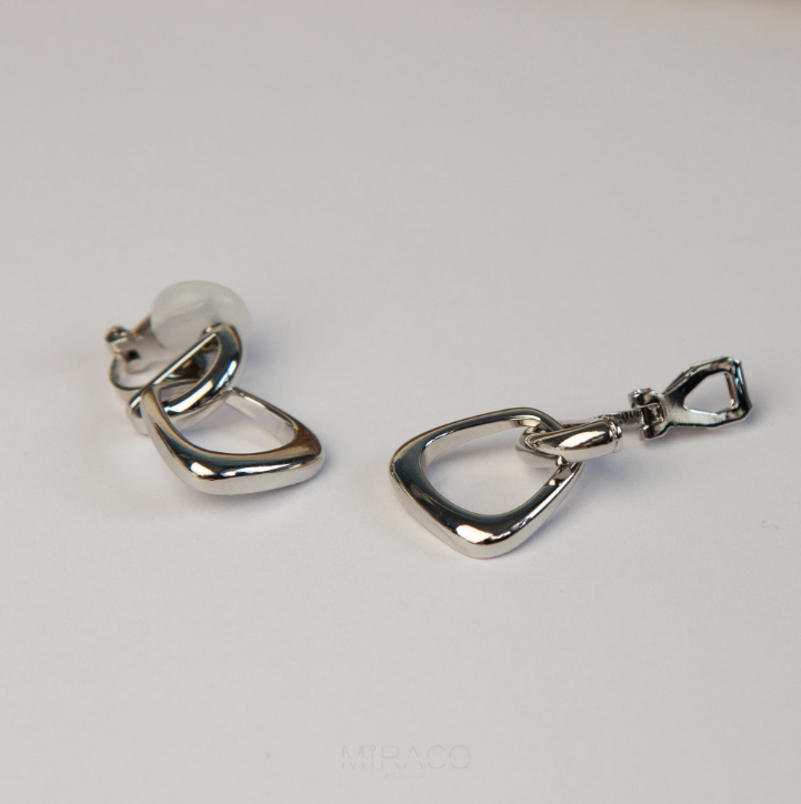 Dangle Drop Statement Earrings, Minimal Drop Non-Pierced Earrings Gold or Silver Colour