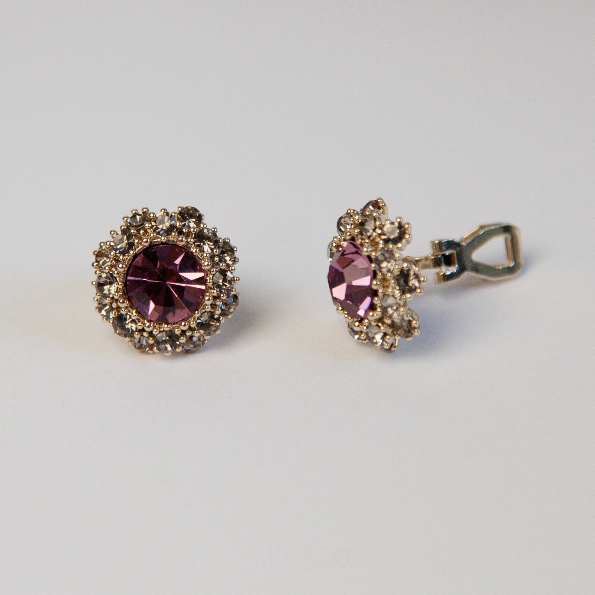 Deep Blue Gemstone Clip On Earrings for Women