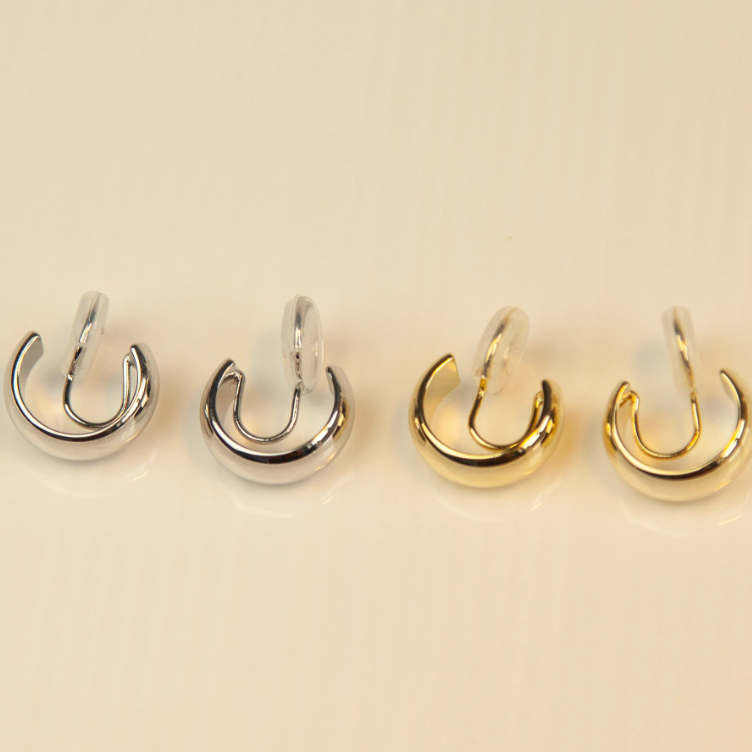 Everyday Simple Chunky Hoops, Coil Back Non Pierced Earrings