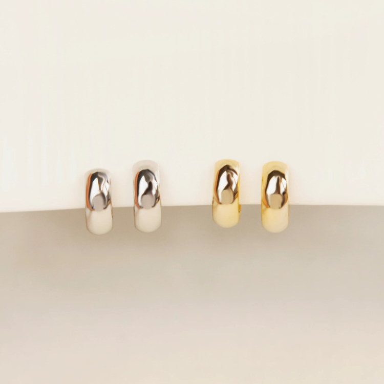 Everyday Simple Chunky Hoops, Coil Back Non Pierced Earrings