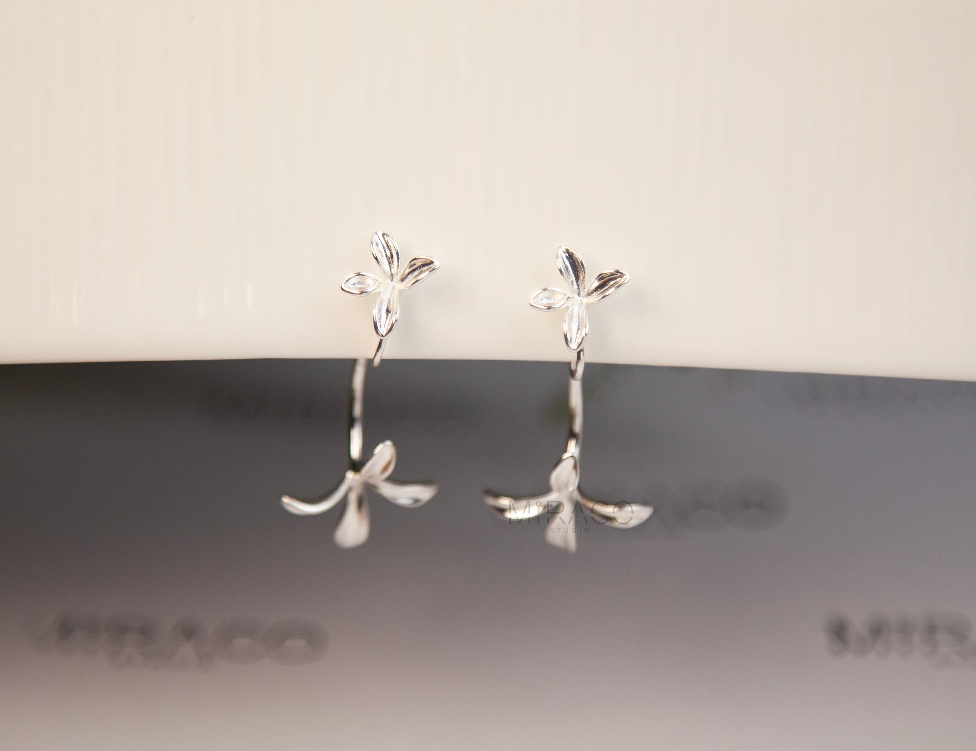 Flower Drop &amp; Dangle Non Pierced Earrings, Plant Earrings