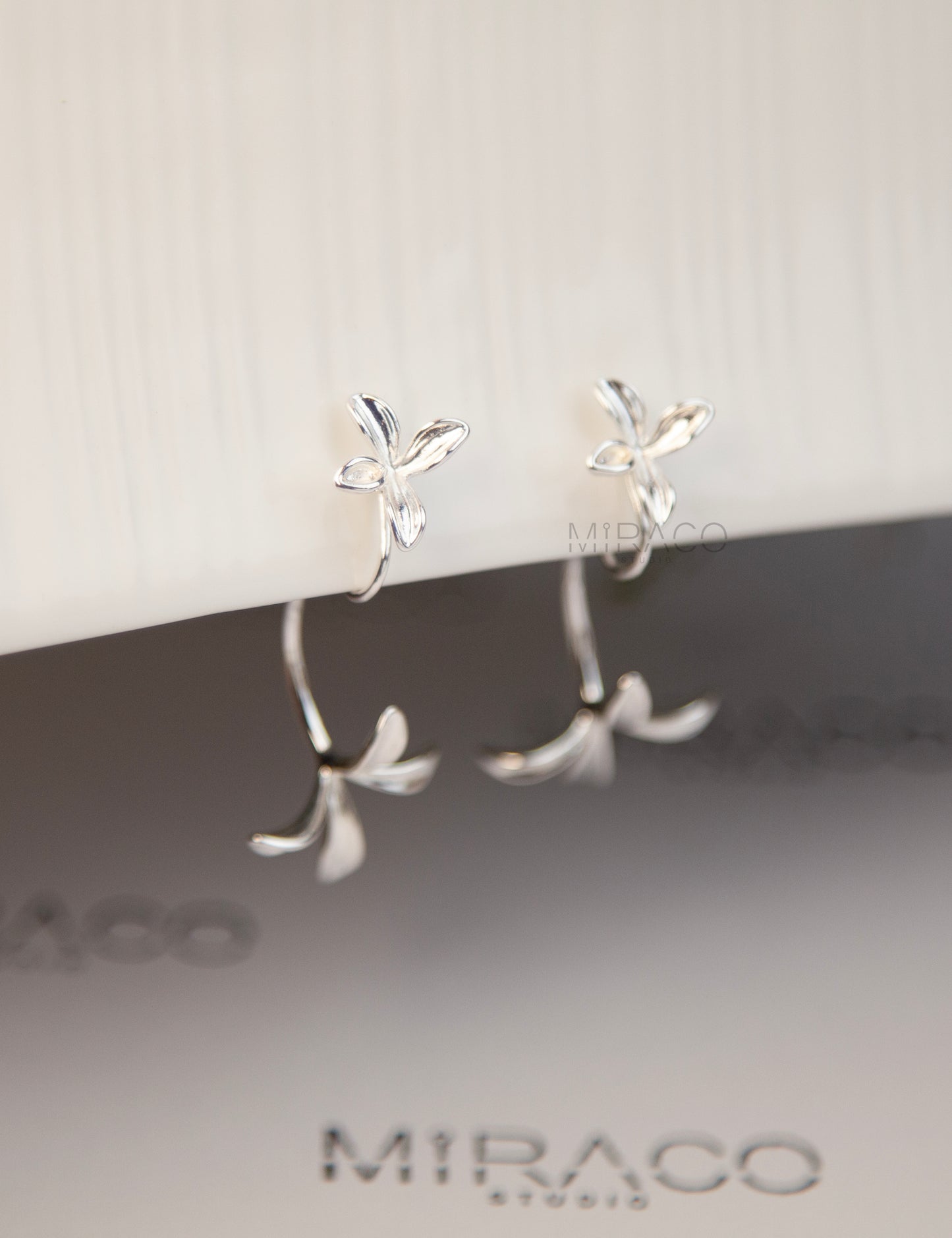 Flower Drop &amp; Dangle Non Pierced Earrings, Plant Earrings