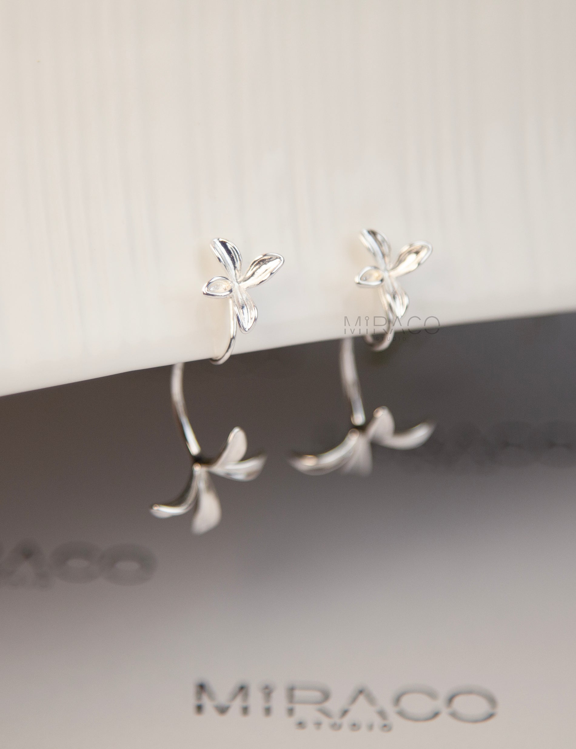 Flower Drop &amp; Dangle Non Pierced Earrings, Plant Earrings