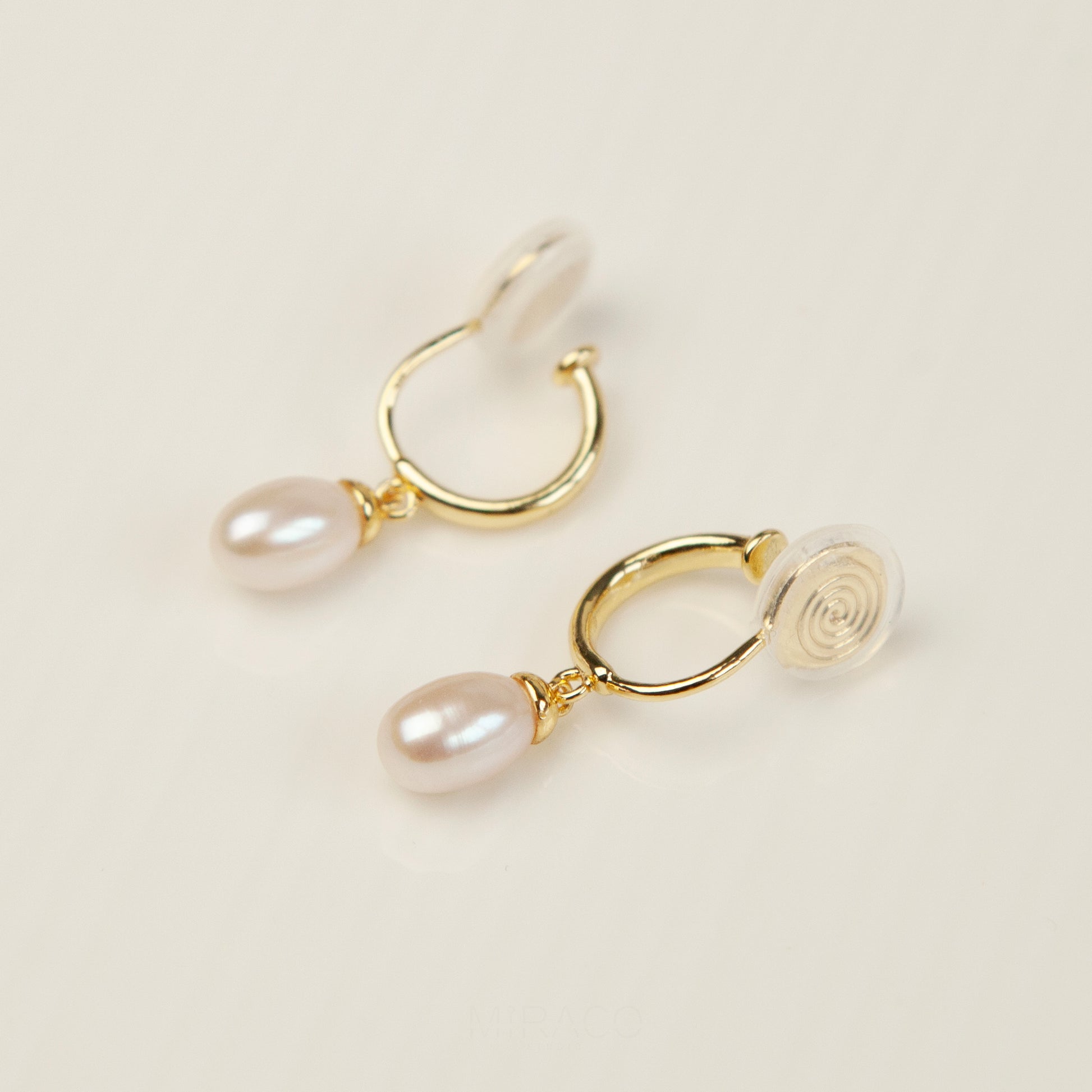 Genuine Pearl Dangle Clip On Earrings, Minimalist Dangle Pearls Earrings, Dangle Hoop Pearls Earrings, Freshwater Pearl Non Pierced Earrings