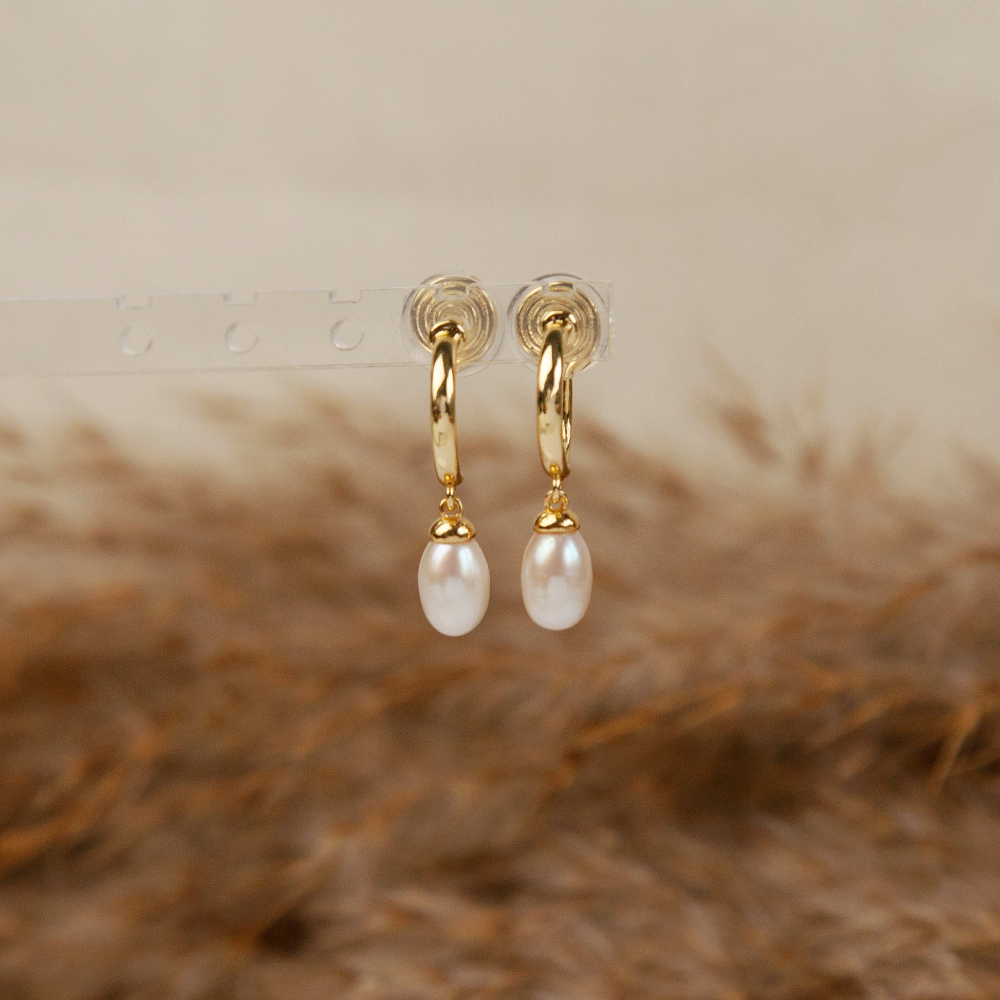 Genuine Pearl Dangle Clip On Earrings, Minimalist Dangle Pearls Earrings, Dangle Hoop Pearls Earrings, Freshwater Pearl Non Pierced Earrings