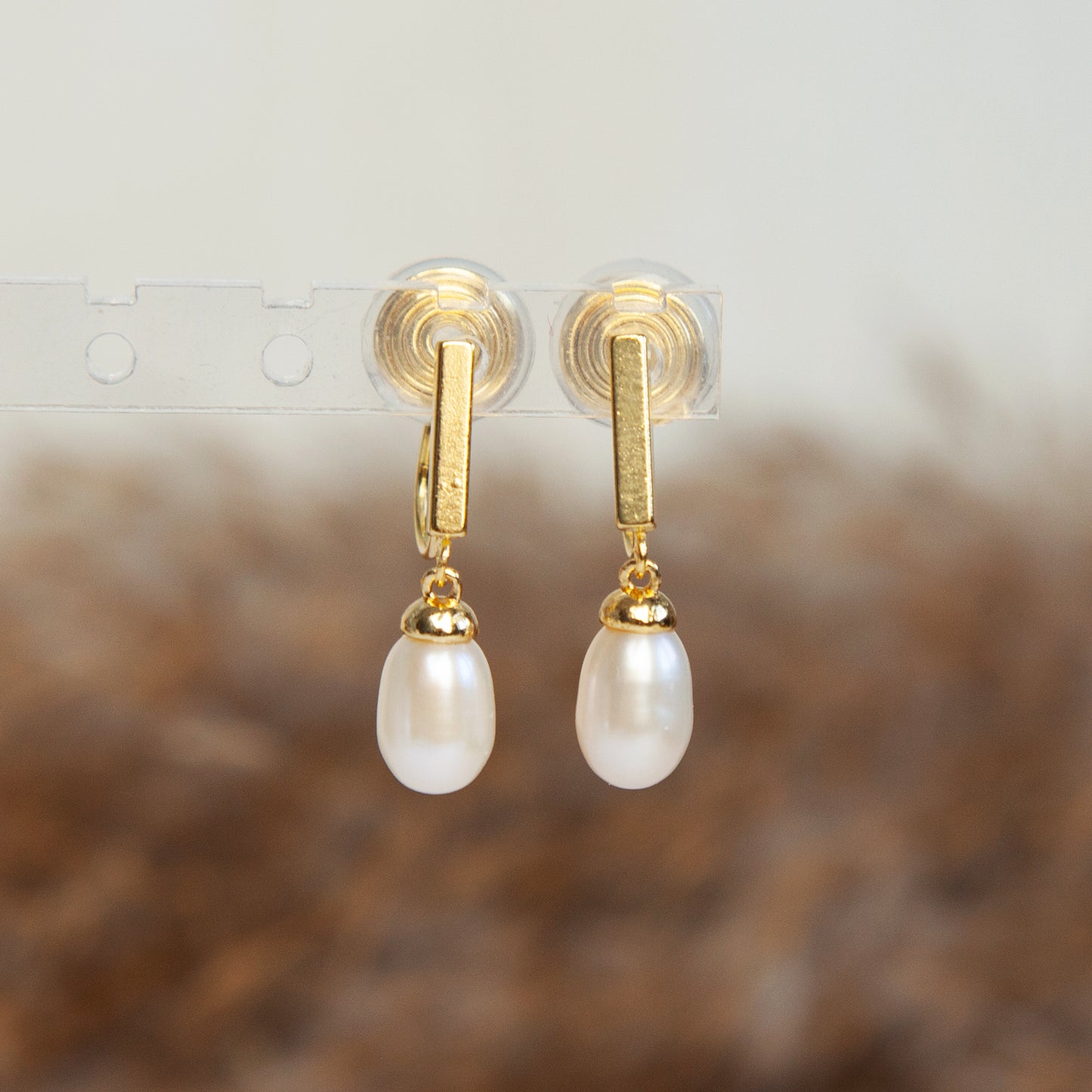 Genuine Pearl Dangle Clip On Earrings, Minimalist Dangle Pearls Earrings, Simple Dangle Pearl Earrings, Freshwater Pearl Non Pierced Earring
