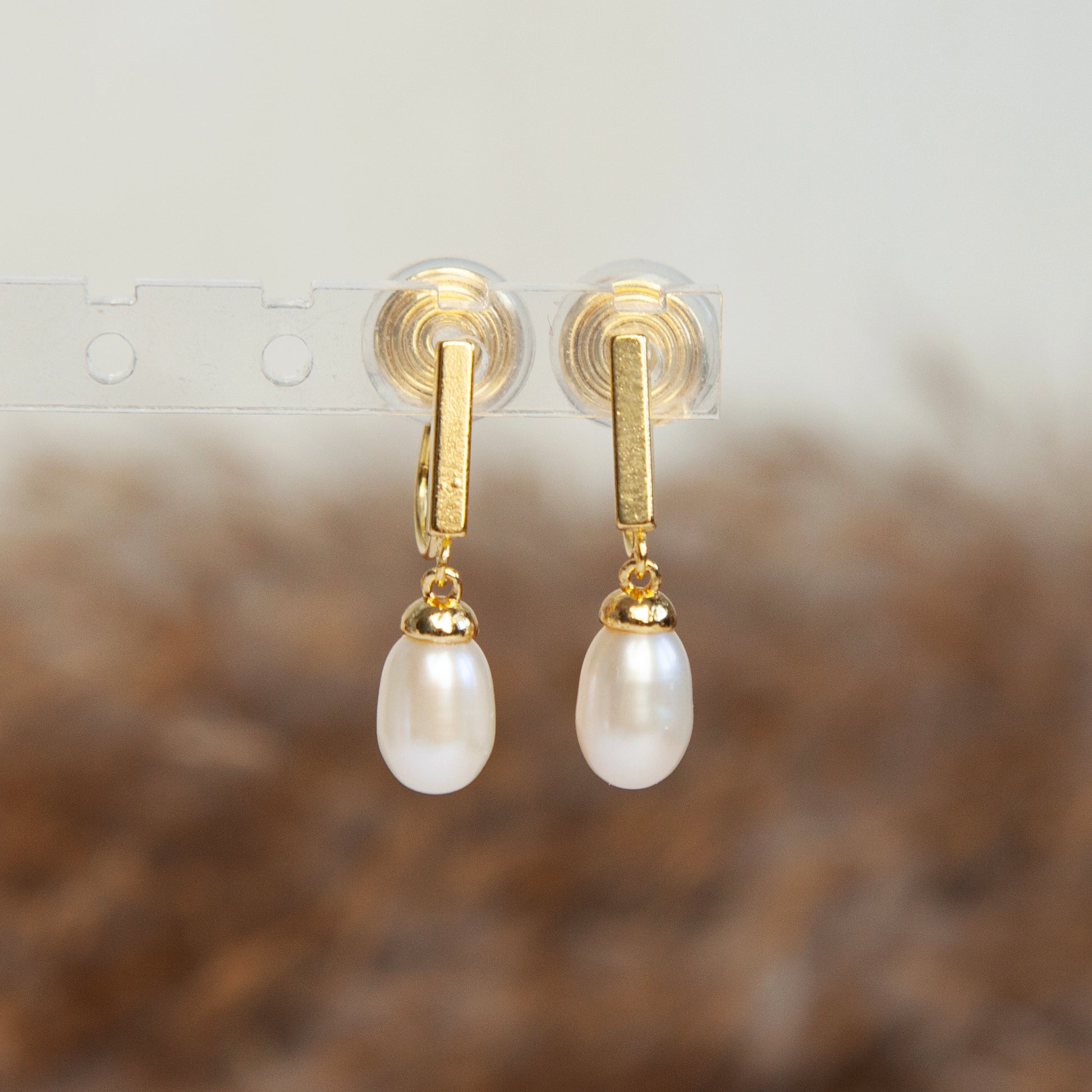 Genuine Pearl Dangle Clip On Earrings, Minimalist Dangle Pearls Earrings, Simple Dangle Pearl Earrings, Freshwater Pearl Non Pierced Earring