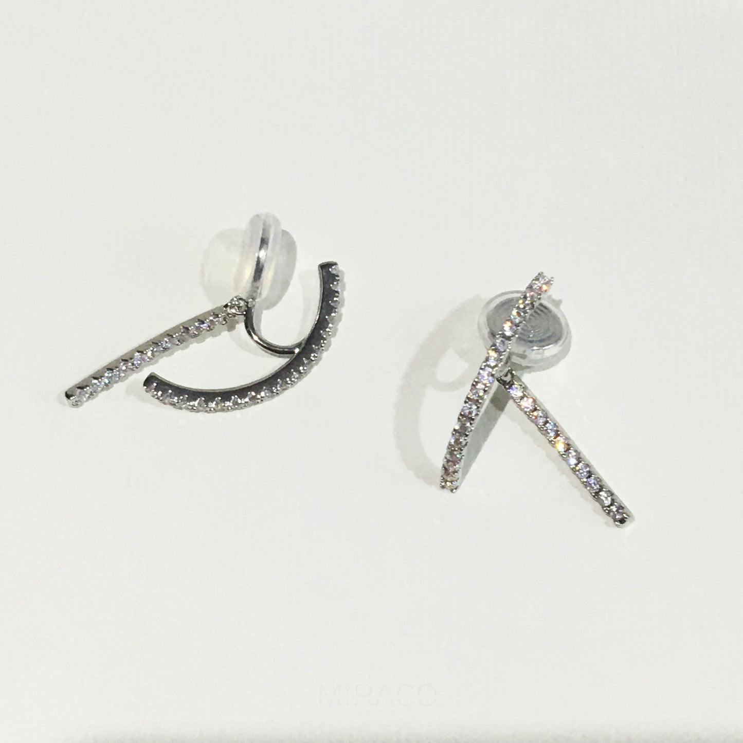 Gold Plated Clip On Diamond Minimal Earrings, Sparkle Crystal Non Pierced Earrings
