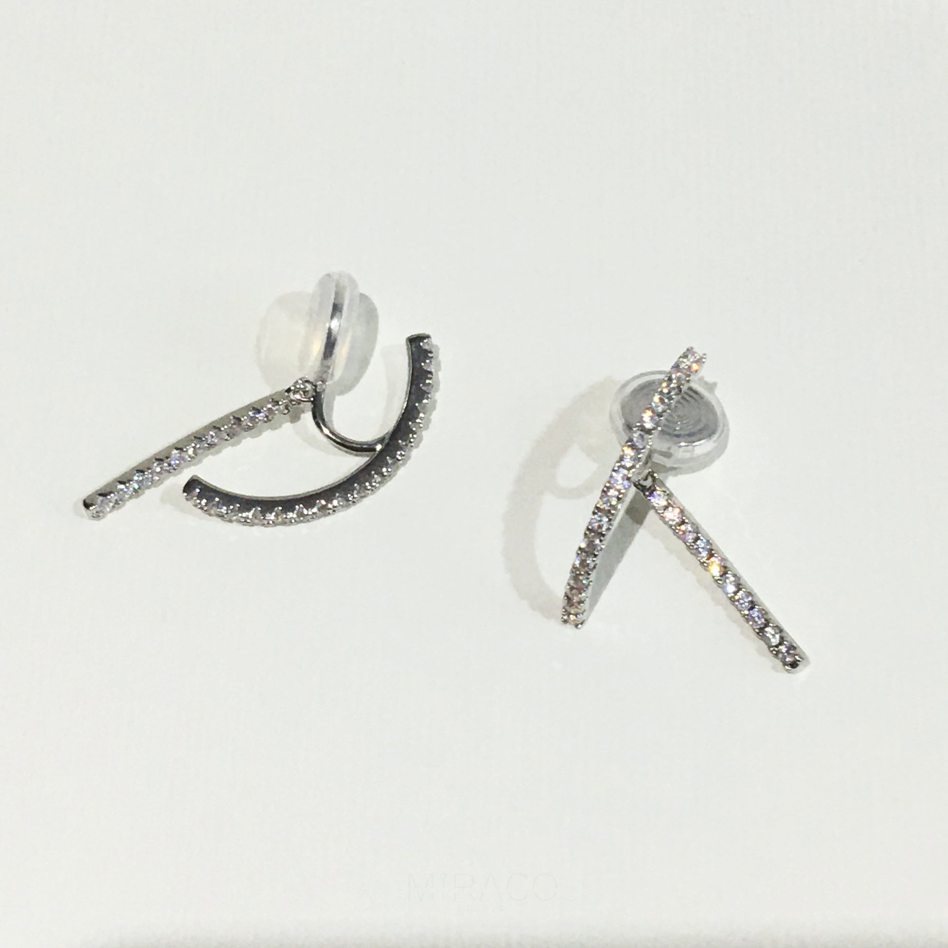 Gold Plated Clip On Diamond Minimal Earrings, Sparkle Crystal Non Pierced Earrings