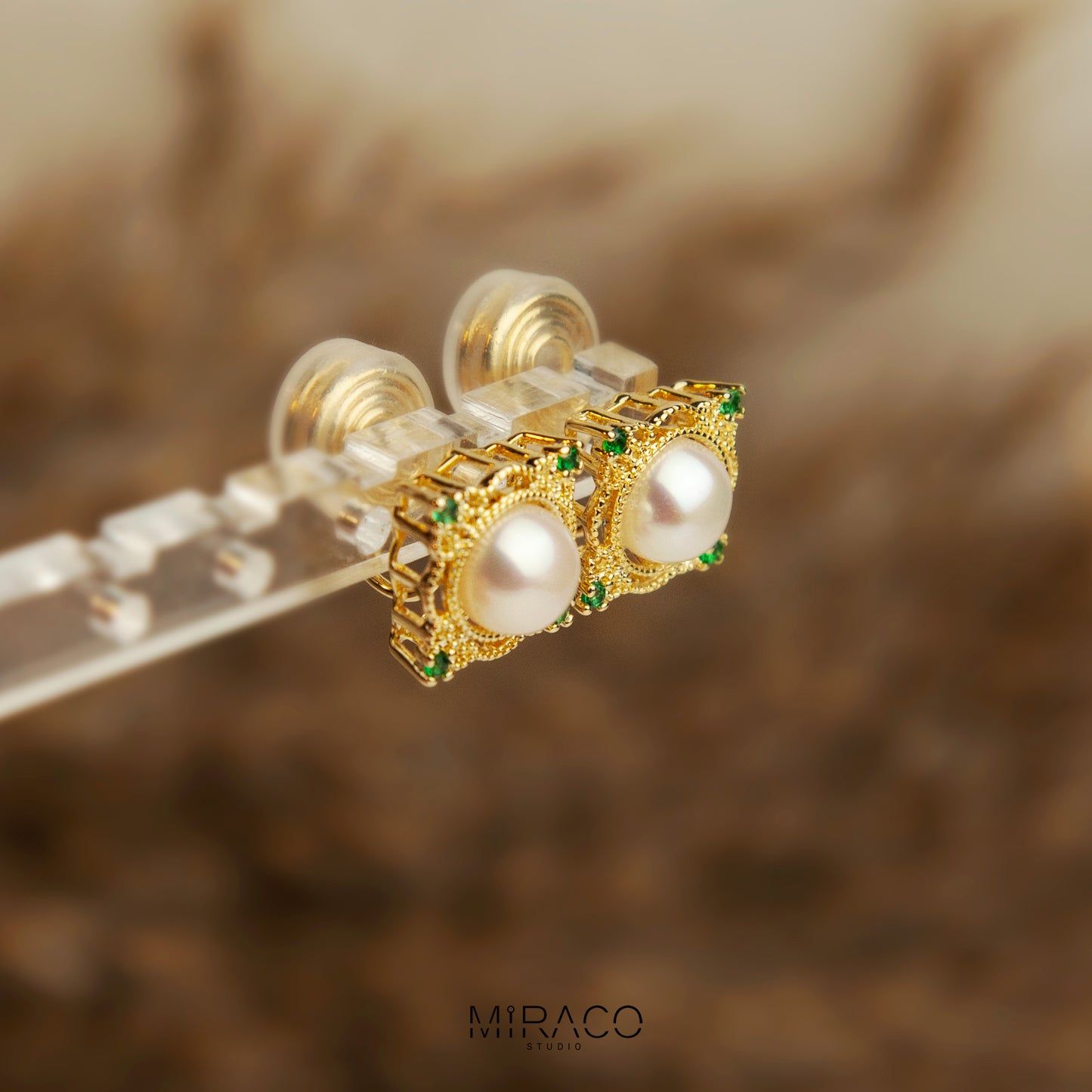 Gold Plated Freshwater Pearl Earrings, Non Pierced Earrings, Dainty Earring, Elegant Vintage Style Earrings
