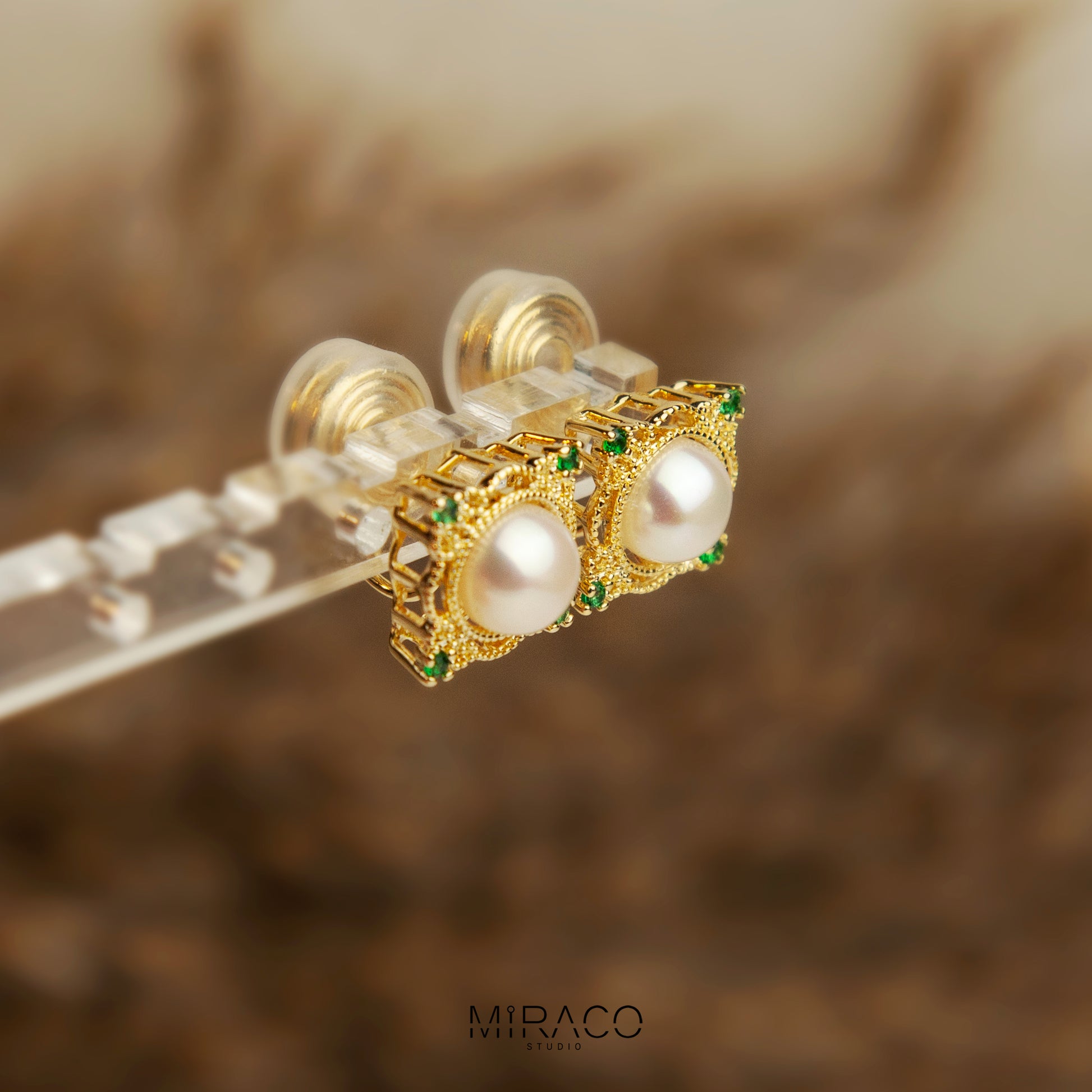 Gold Plated Freshwater Pearl Earrings, Non Pierced Earrings, Dainty Earring, Elegant Vintage Style Earrings