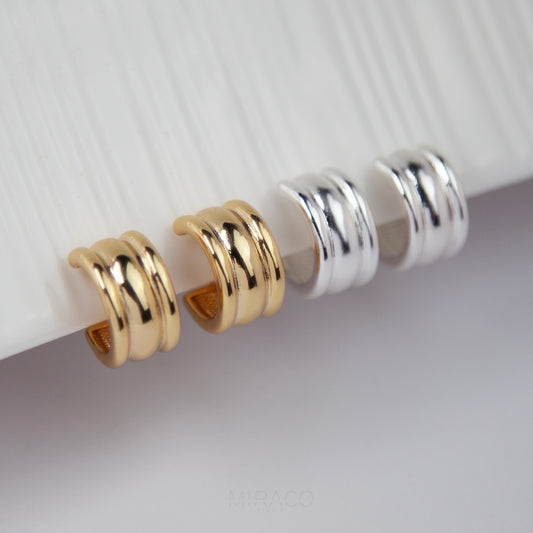 Huggie Hoop Earrings Gold Silver, Everyday Simple Small Hoops, Invisible Non Pierced Earrings