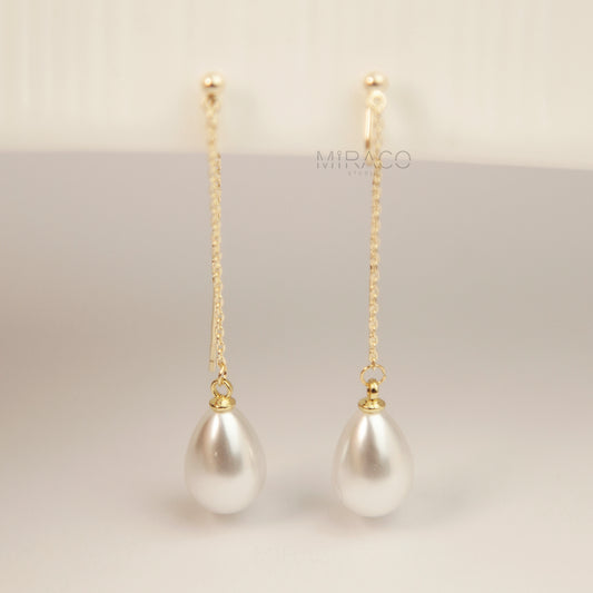 Long Dangle Clip-On Earrings, Minimal Gold Tassel Non Pierced Earrings