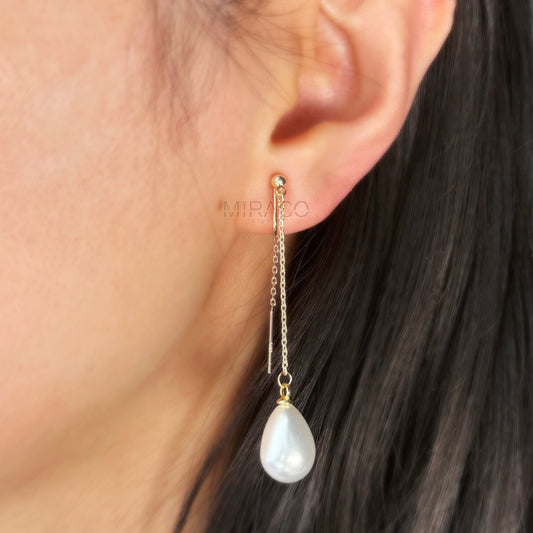 Long Dangle Clip-On Earrings, Minimal Gold Tassel Non Pierced Earrings