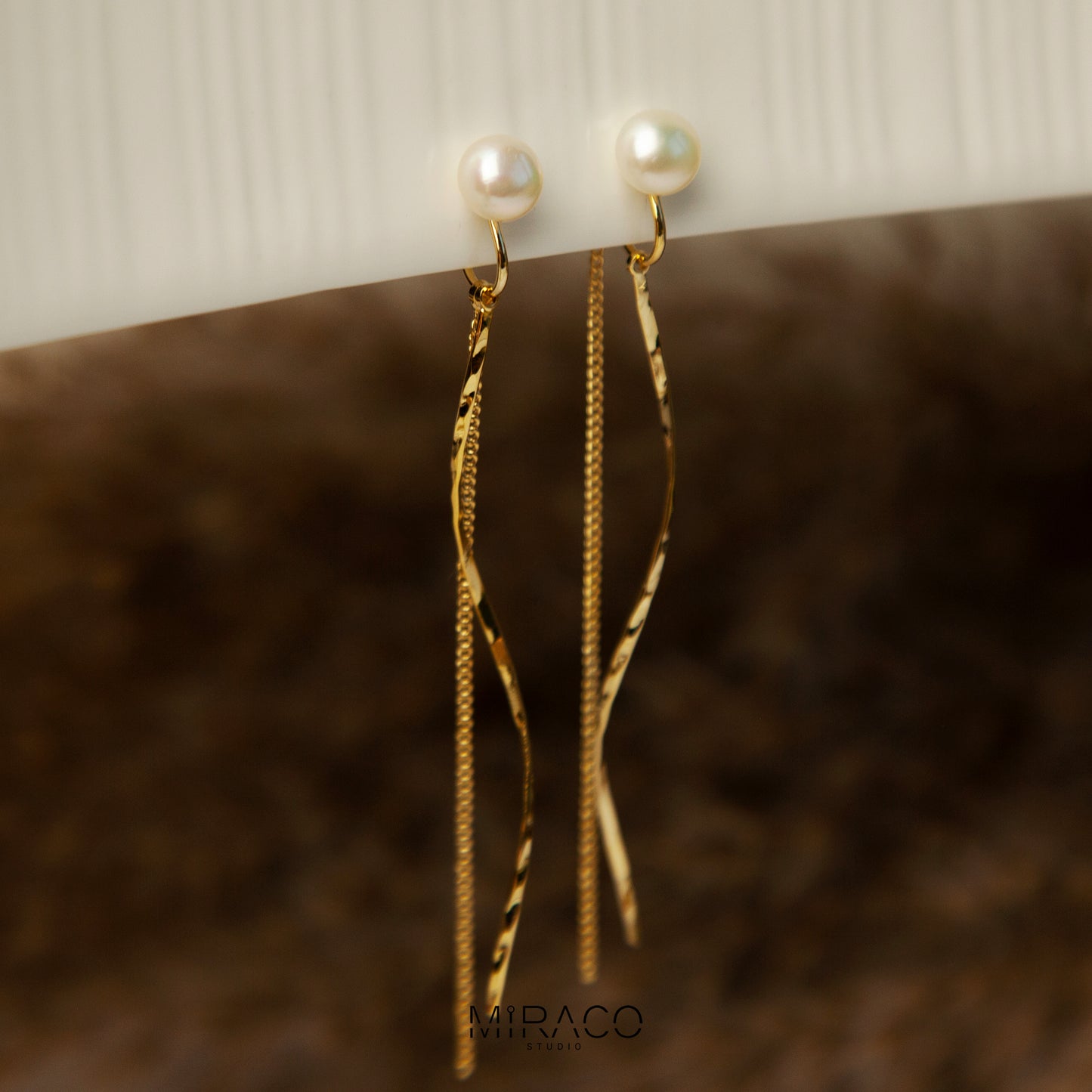 Genuine Freshwater Pearl Clip On Dangle Earrings, Minimalist Freshwater Pearls Earrings, Non Pierced Small Pearl Long Chain Tassel Earrings, Gift for Her, Wedding Earrings, Bridal Earrings