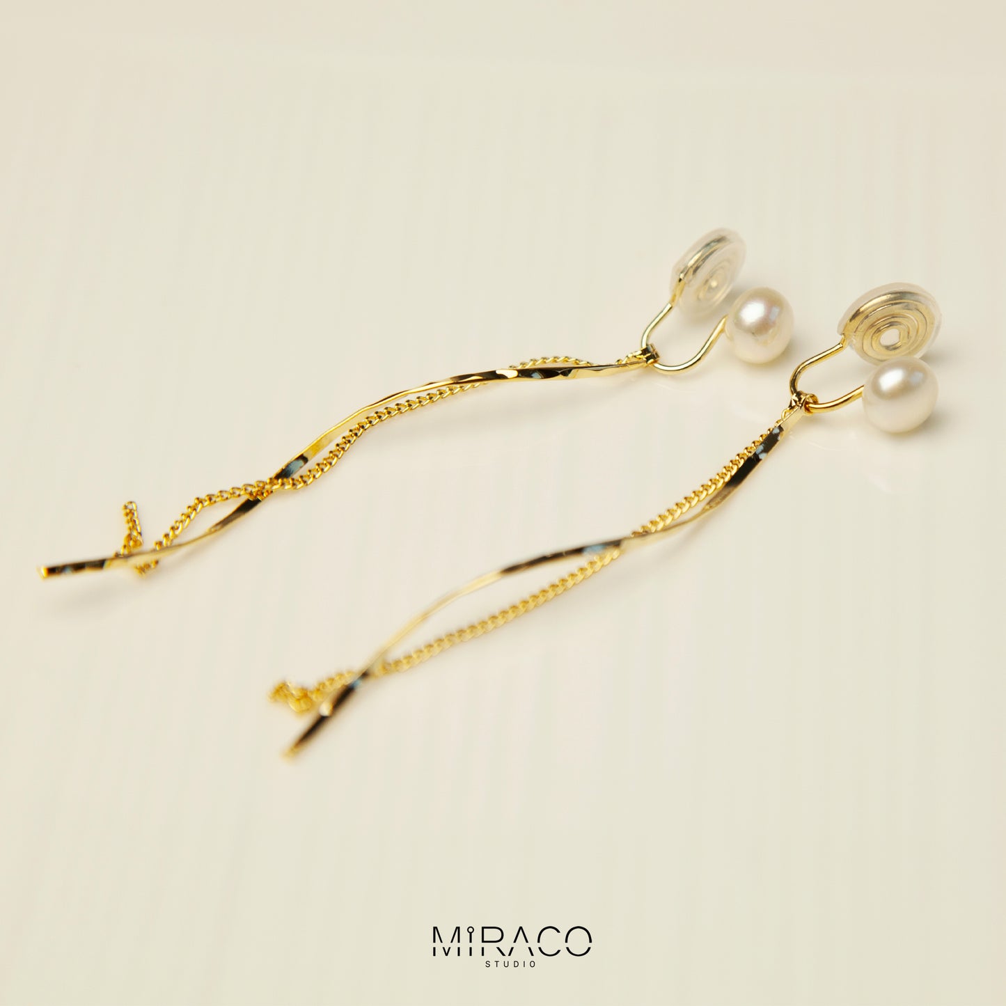 Genuine Freshwater Pearl Clip On Dangle Earrings, Minimalist Freshwater Pearls Earrings, Non Pierced Small Pearl Long Chain Tassel Earrings, Gift for Her, Wedding Earrings, Bridal Earrings