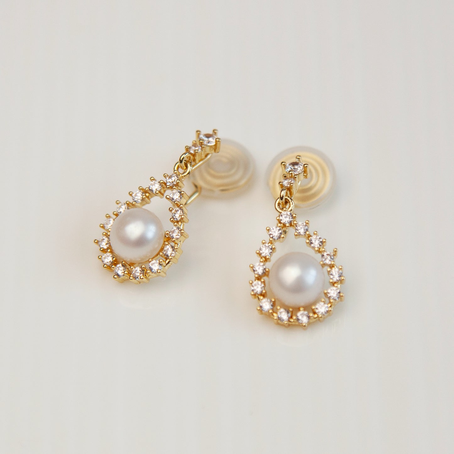 Clip On Pearl Earrings Dangle Drop Crystal Freshwater Pearls Earrings